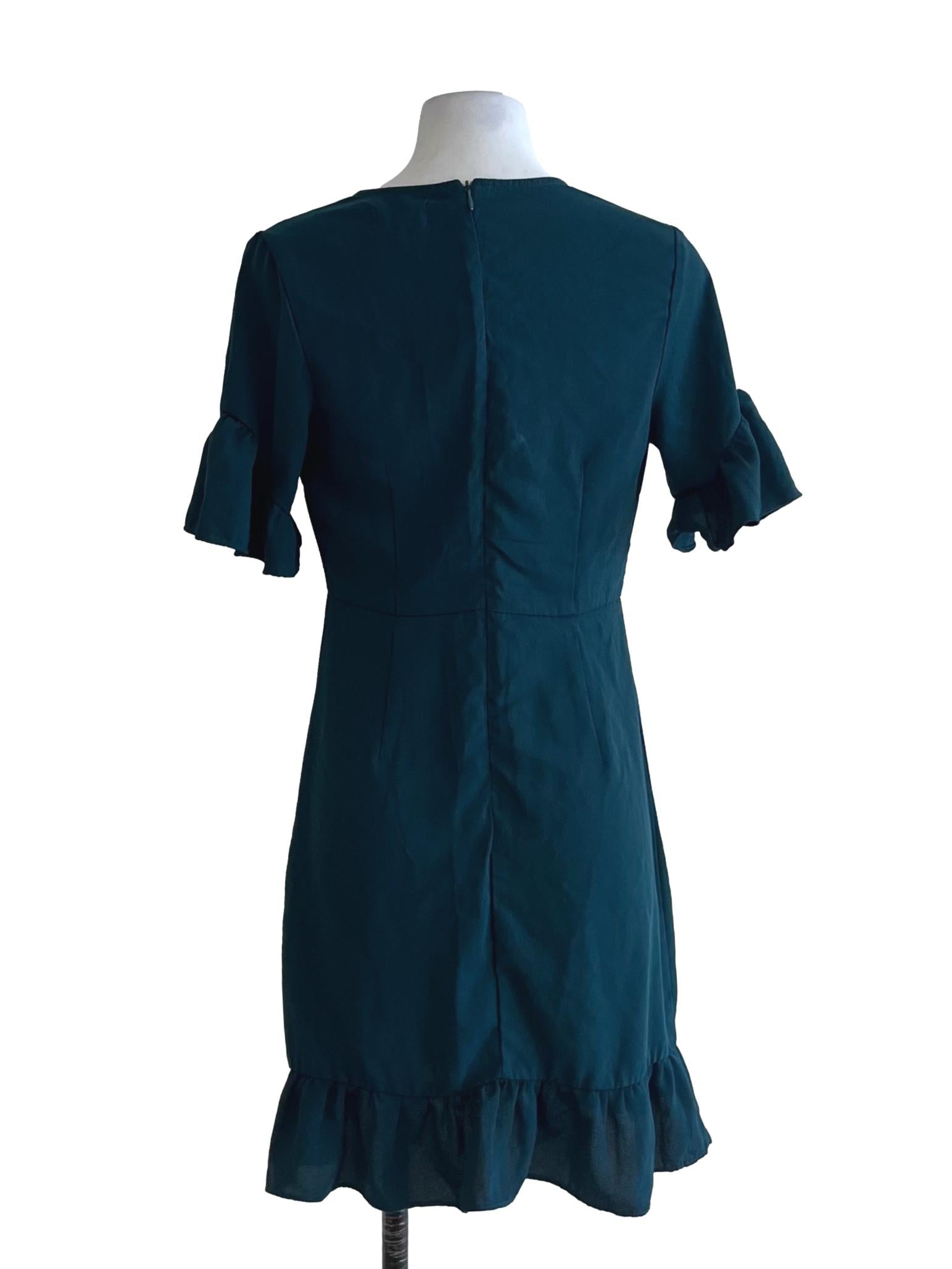 Aegean Blue V-Neckline Empire Dress