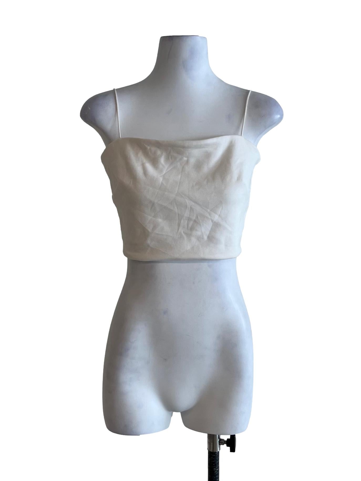 White Spaghetti Strap Sleeveless Top