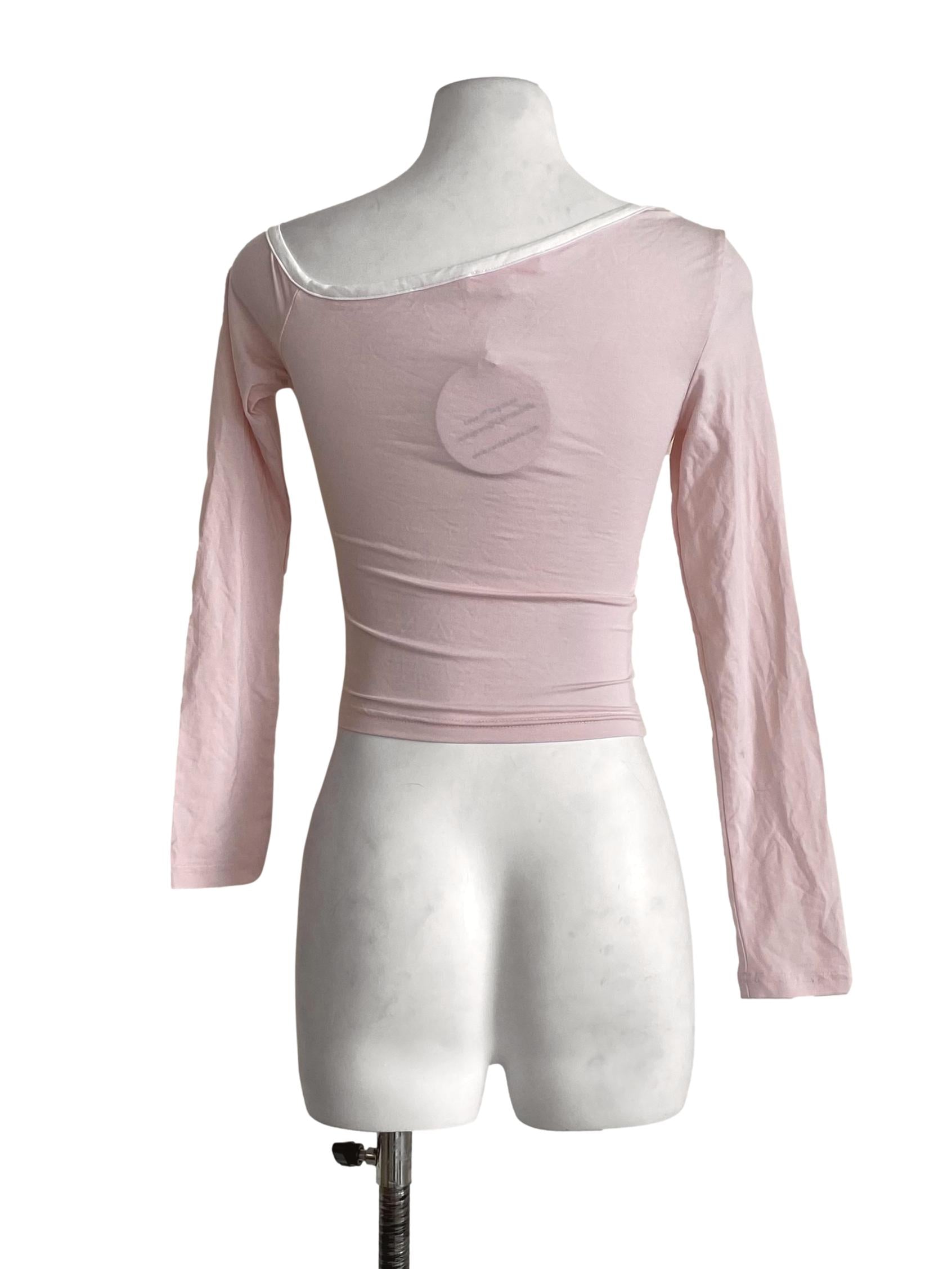 Salmon Pink Asymmetrical Shoulder Top