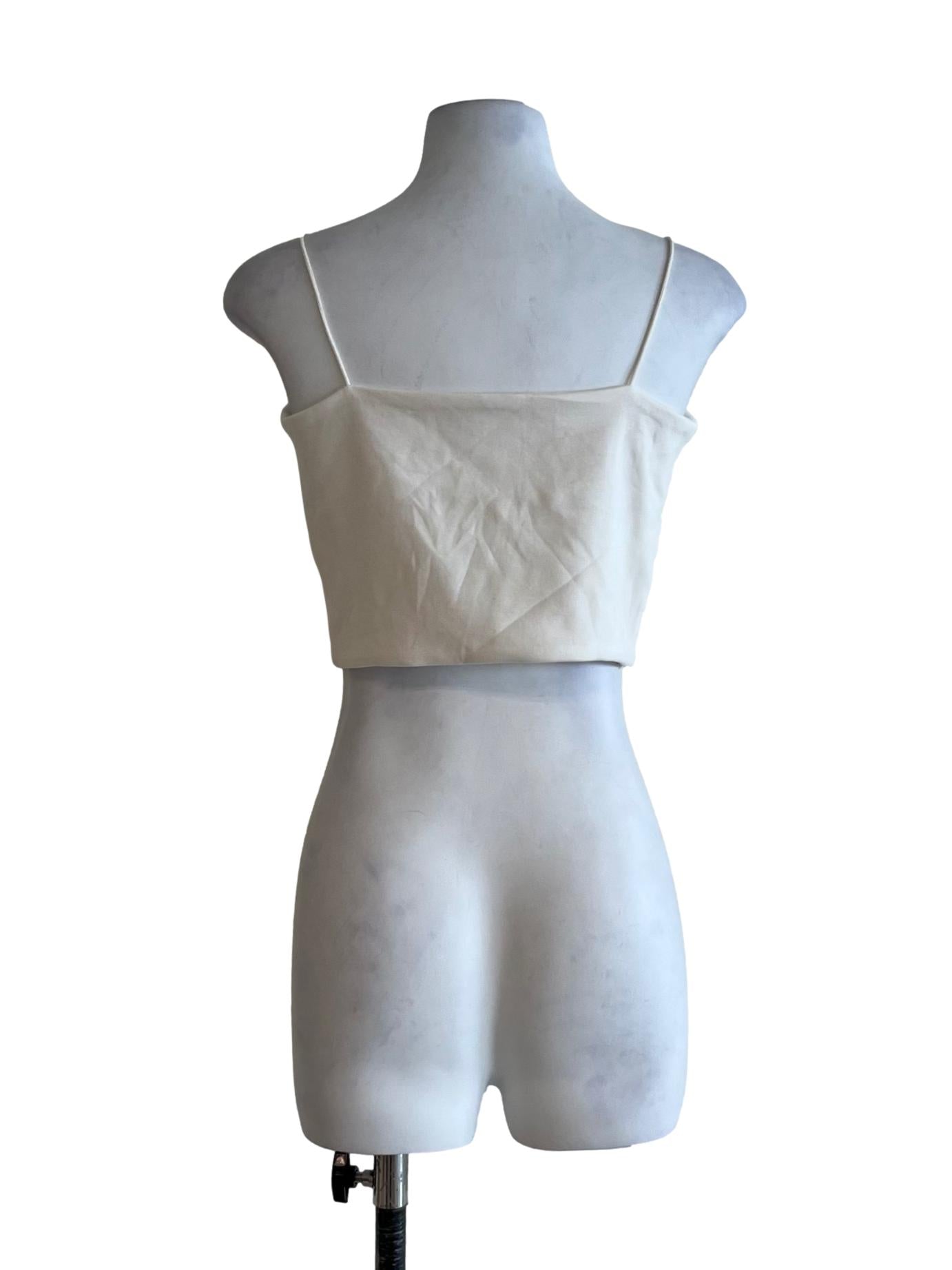 White Spaghetti Strap Sleeveless Top