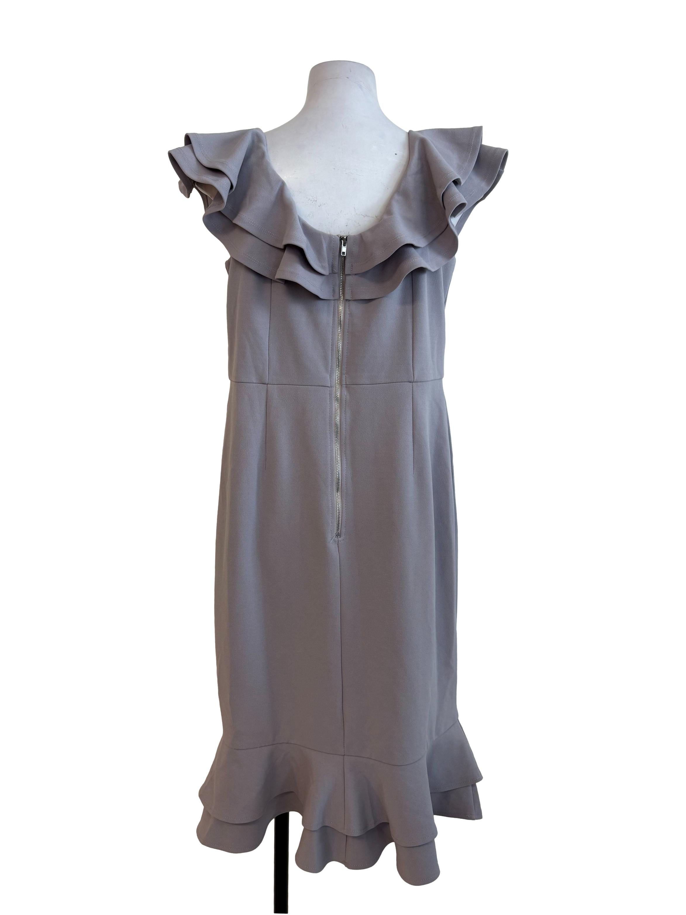 Lavender Ruffled Midi Dress