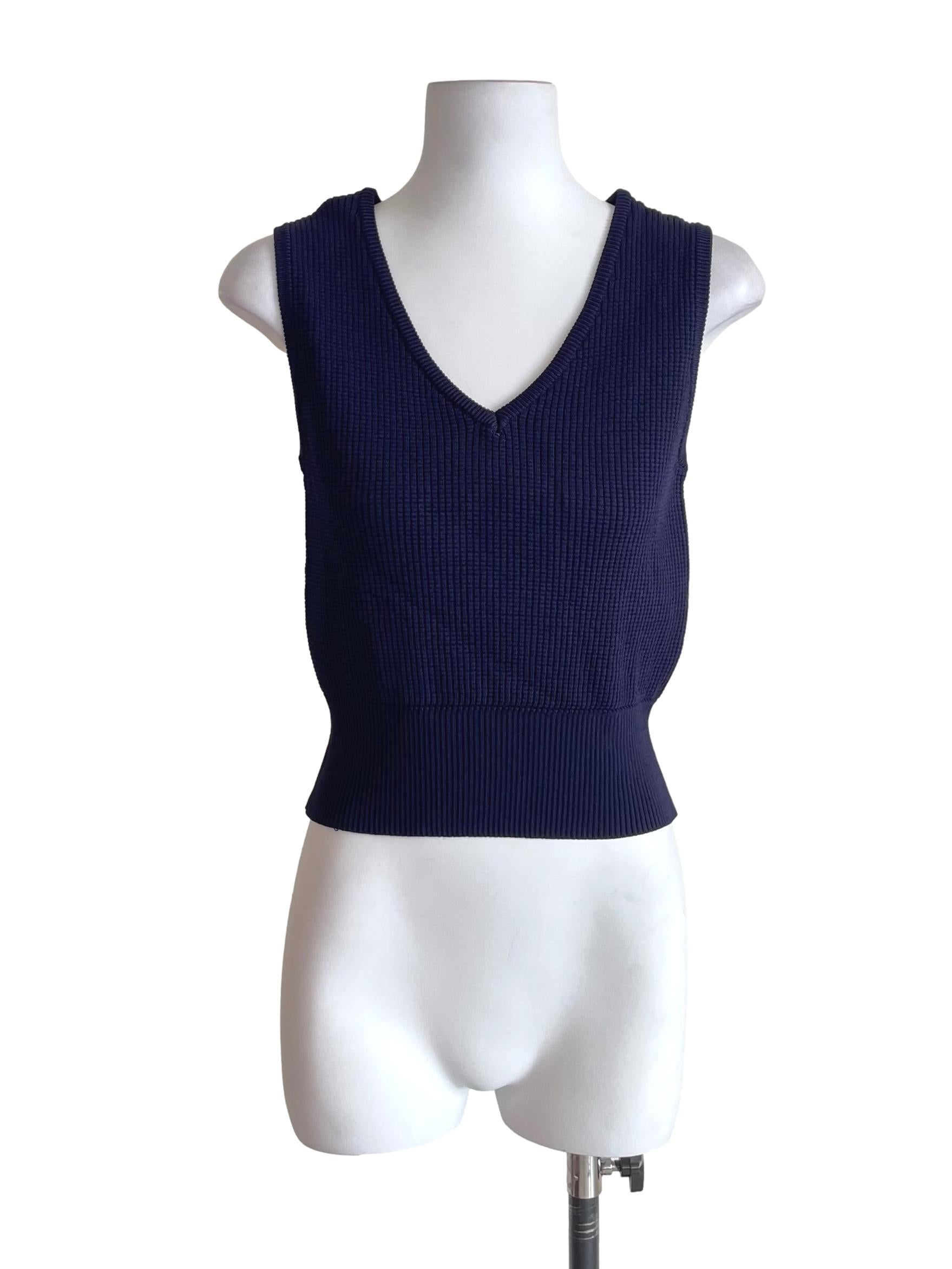Navy V Neck Knit Vest