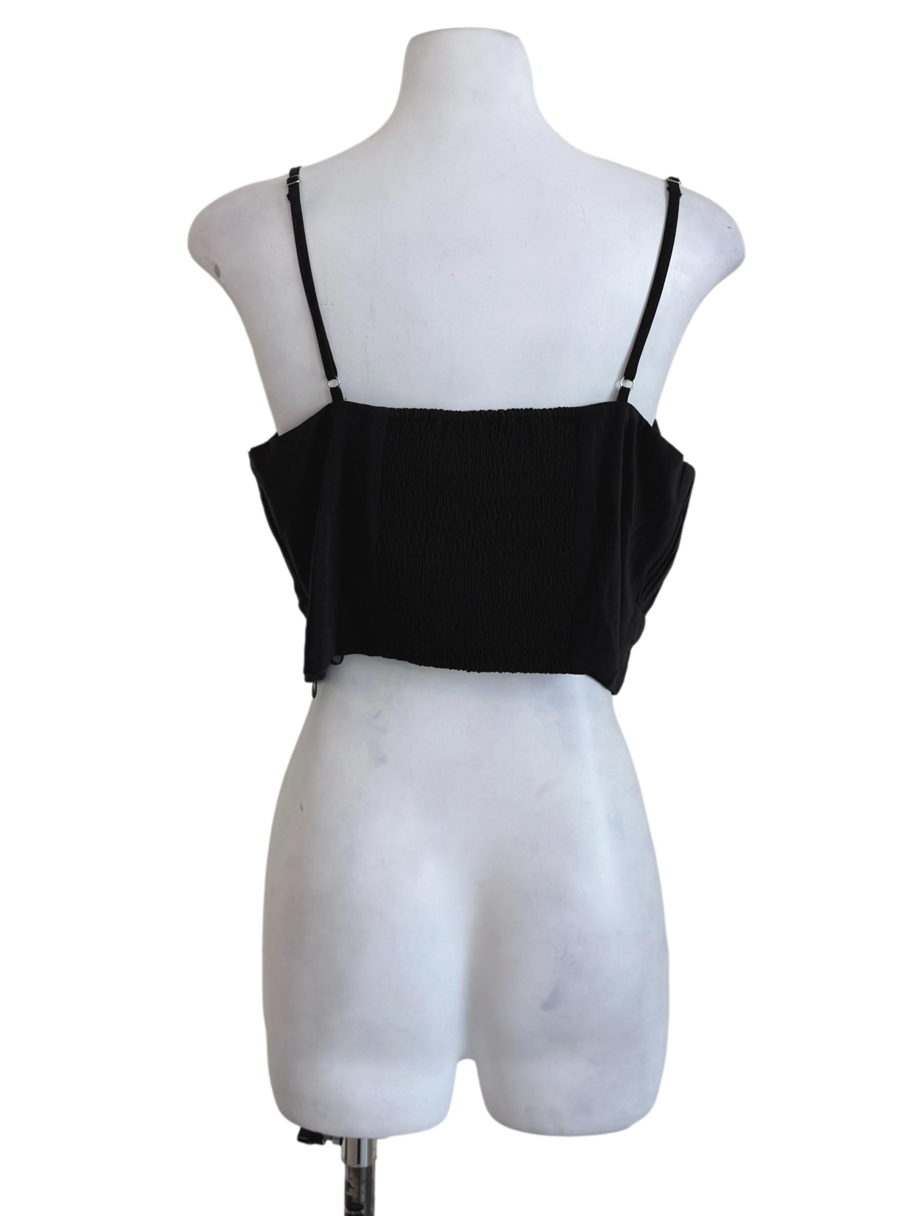 Black Spaghetti Strap Pleated Top