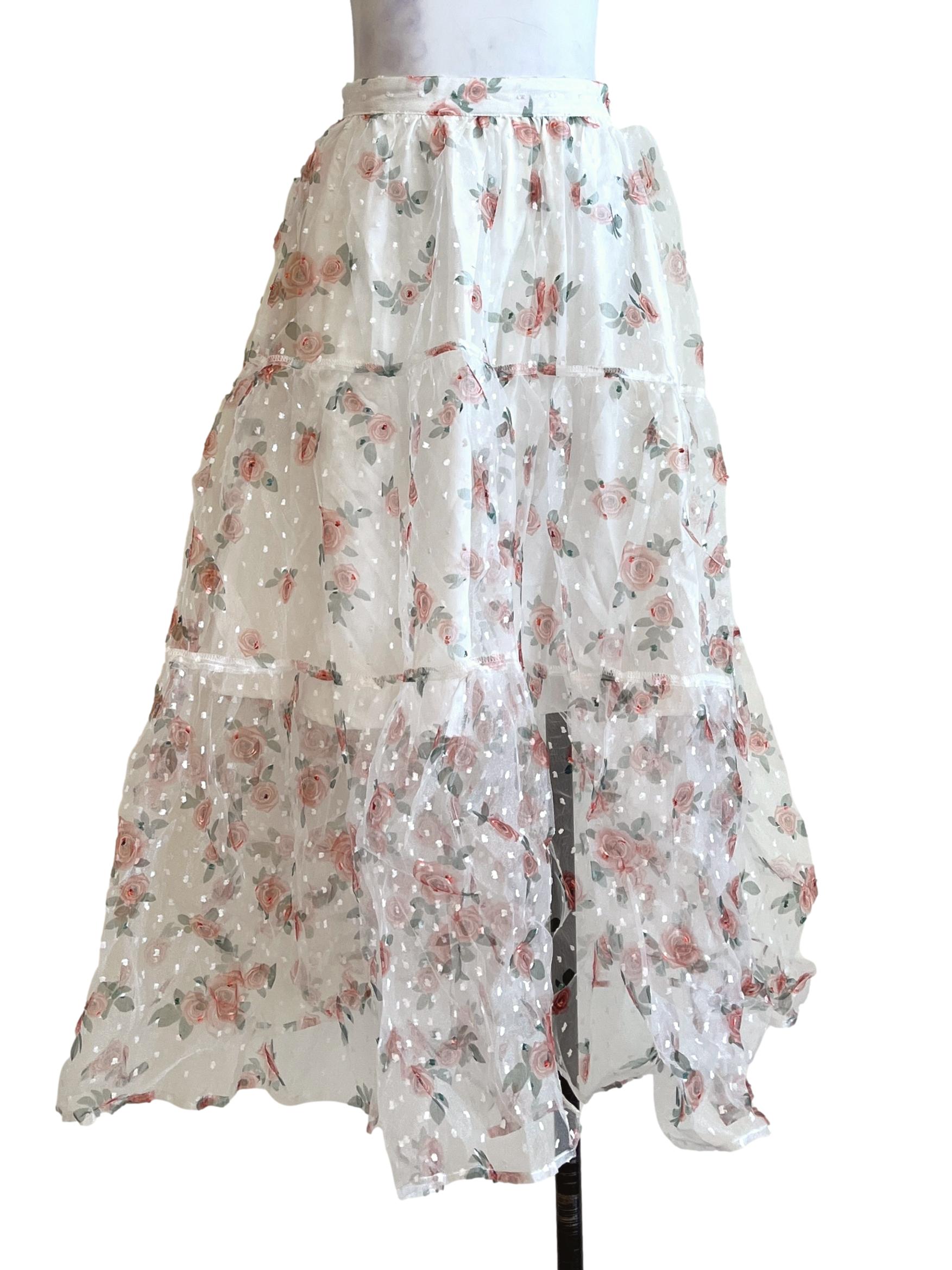 Daisy White Tiered Skirt