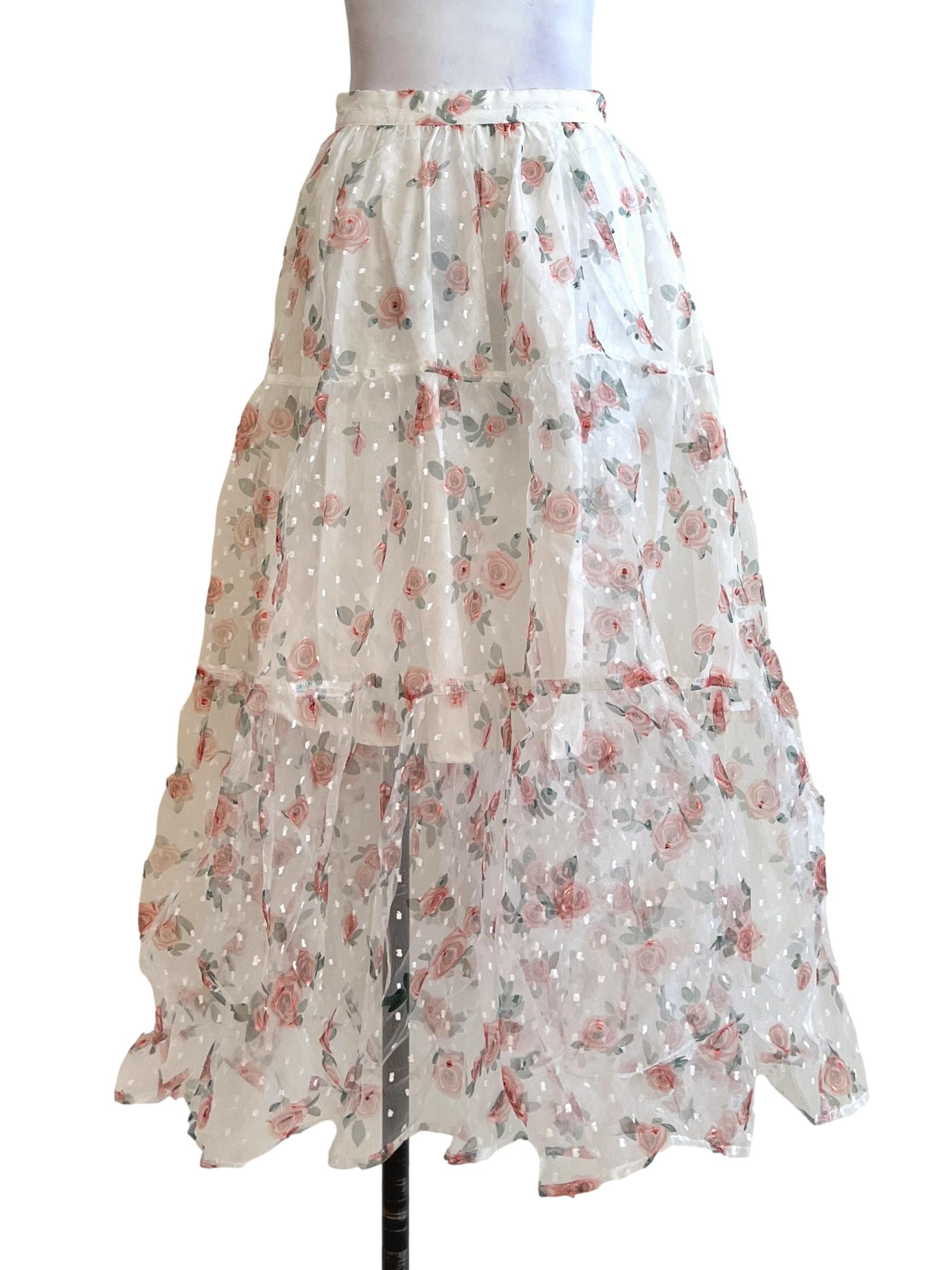 Daisy White Tiered Skirt