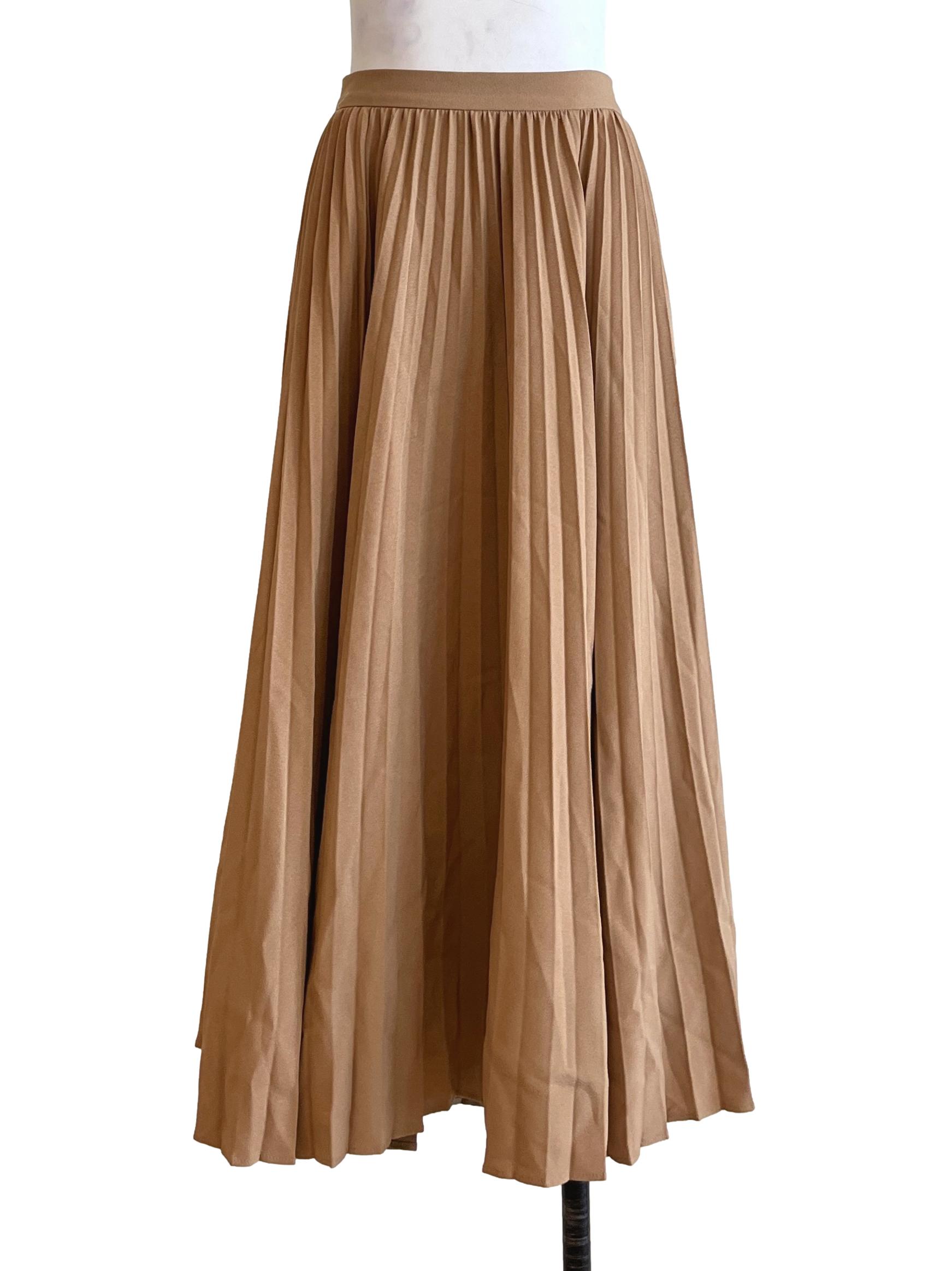 Medallion Yellow Pleated Skirt LB