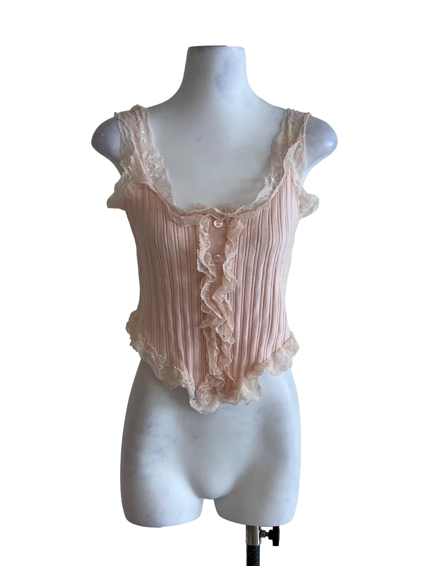 Blush Pink Lace Tank Top