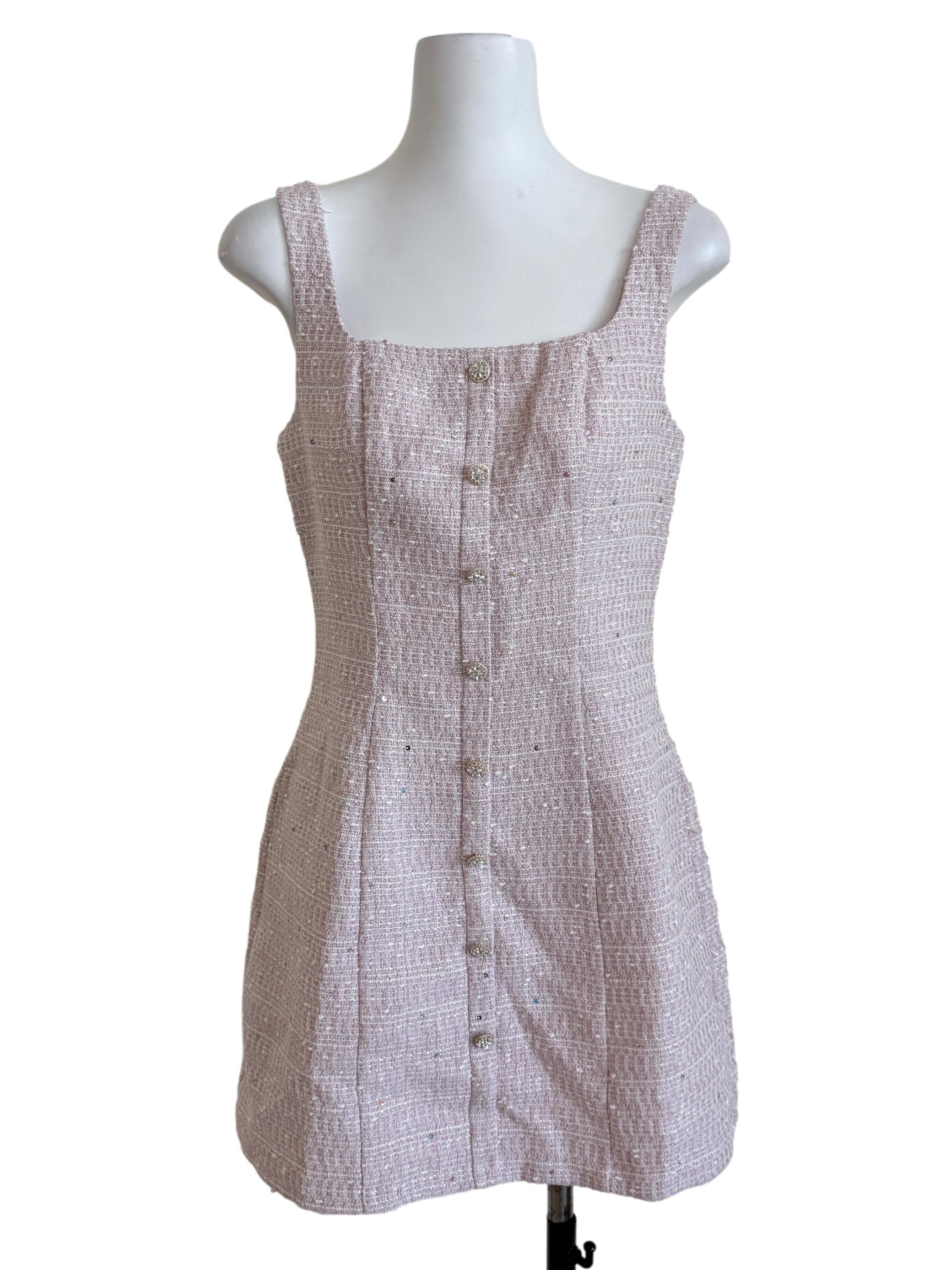 Taffy Pink Tweed Dress
