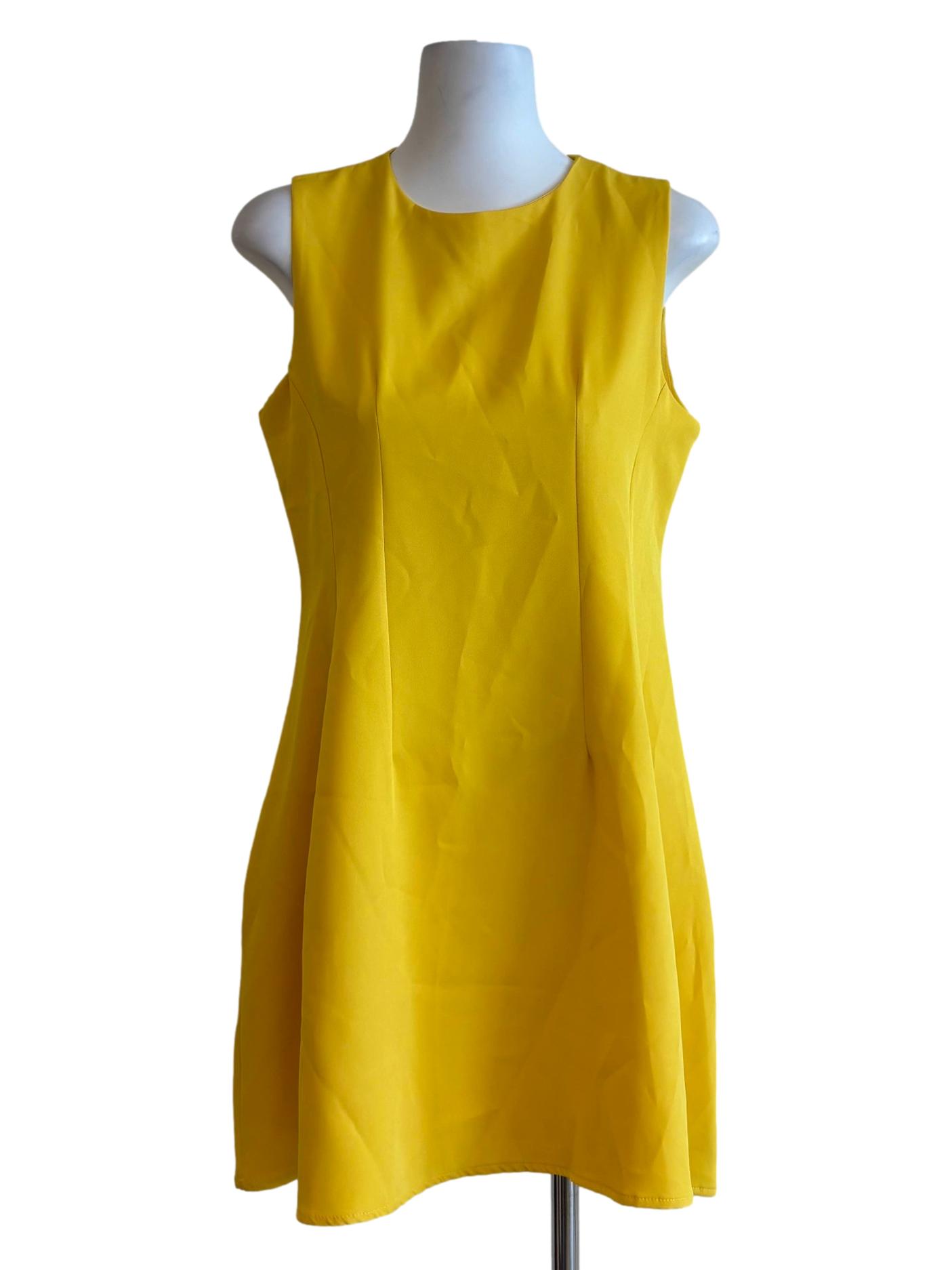Yellow Sleeveless Pencil Dress