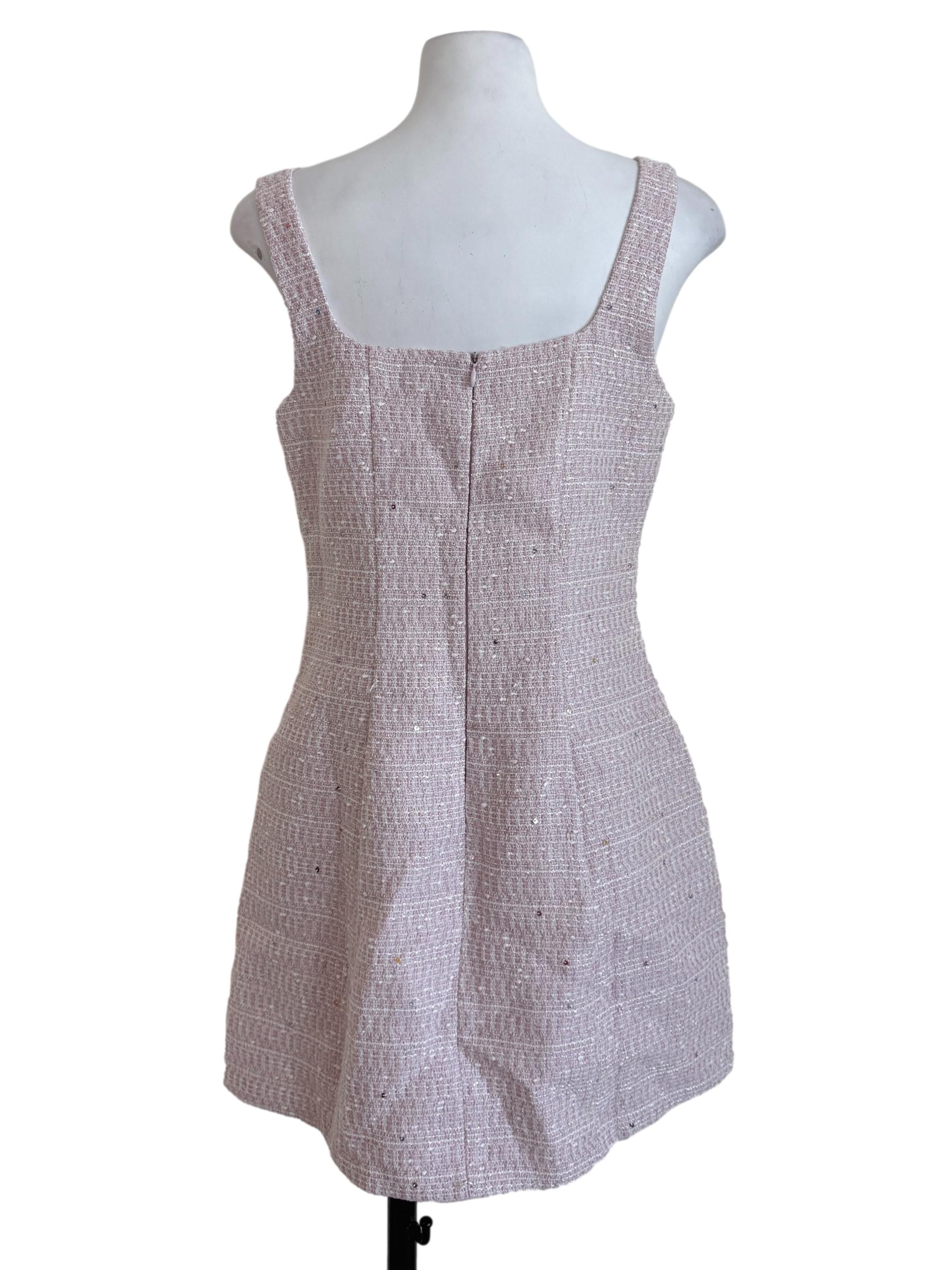 Taffy Pink Tweed Dress
