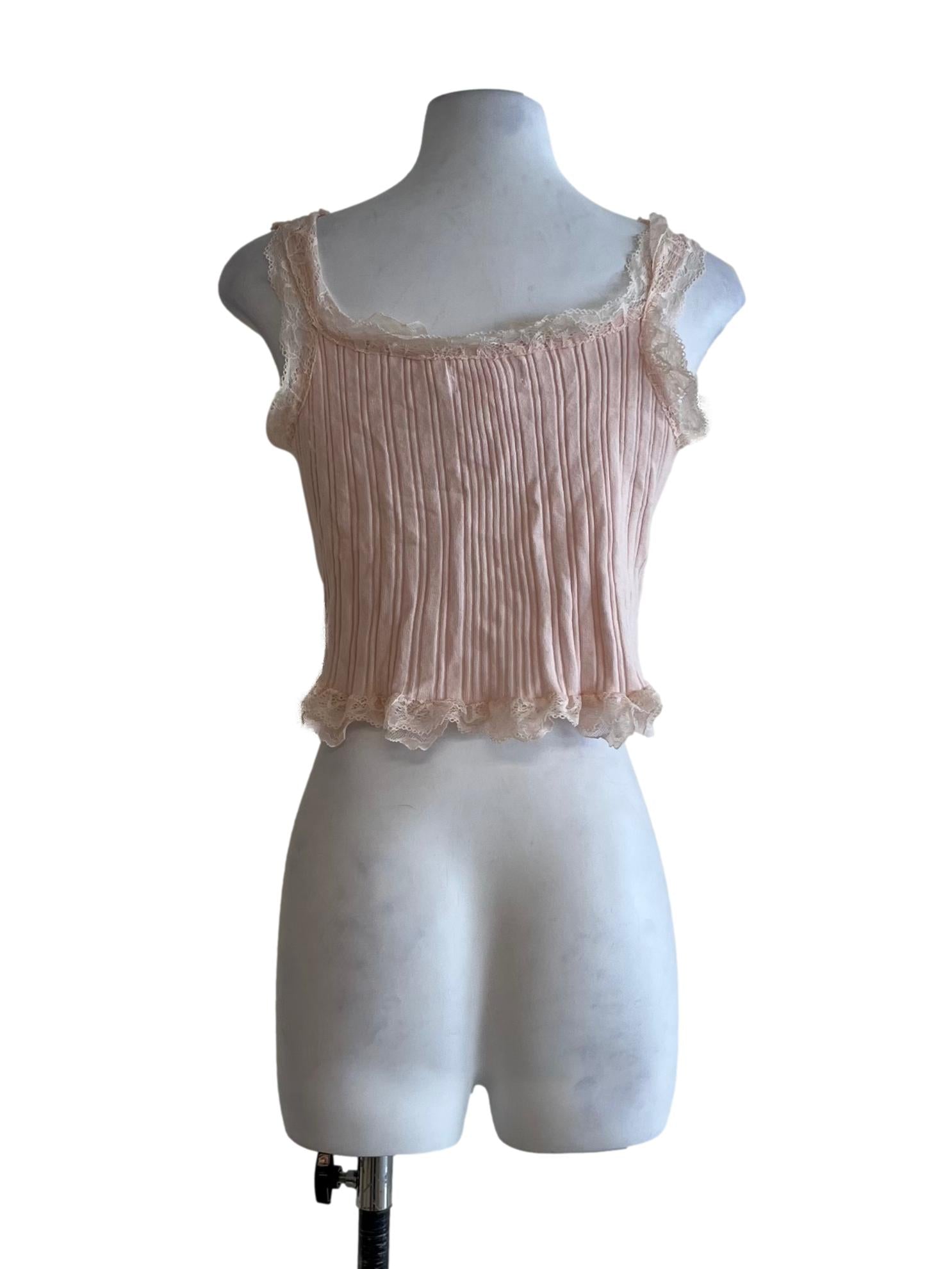 Blush Pink Lace Tank Top