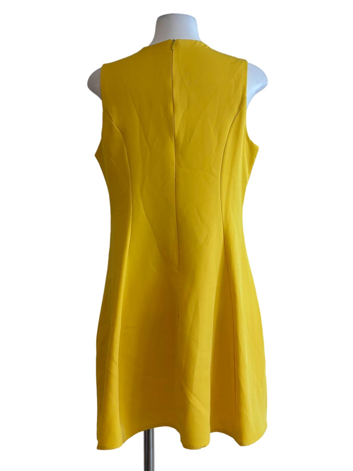 Yellow Sleeveless Pencil Dress