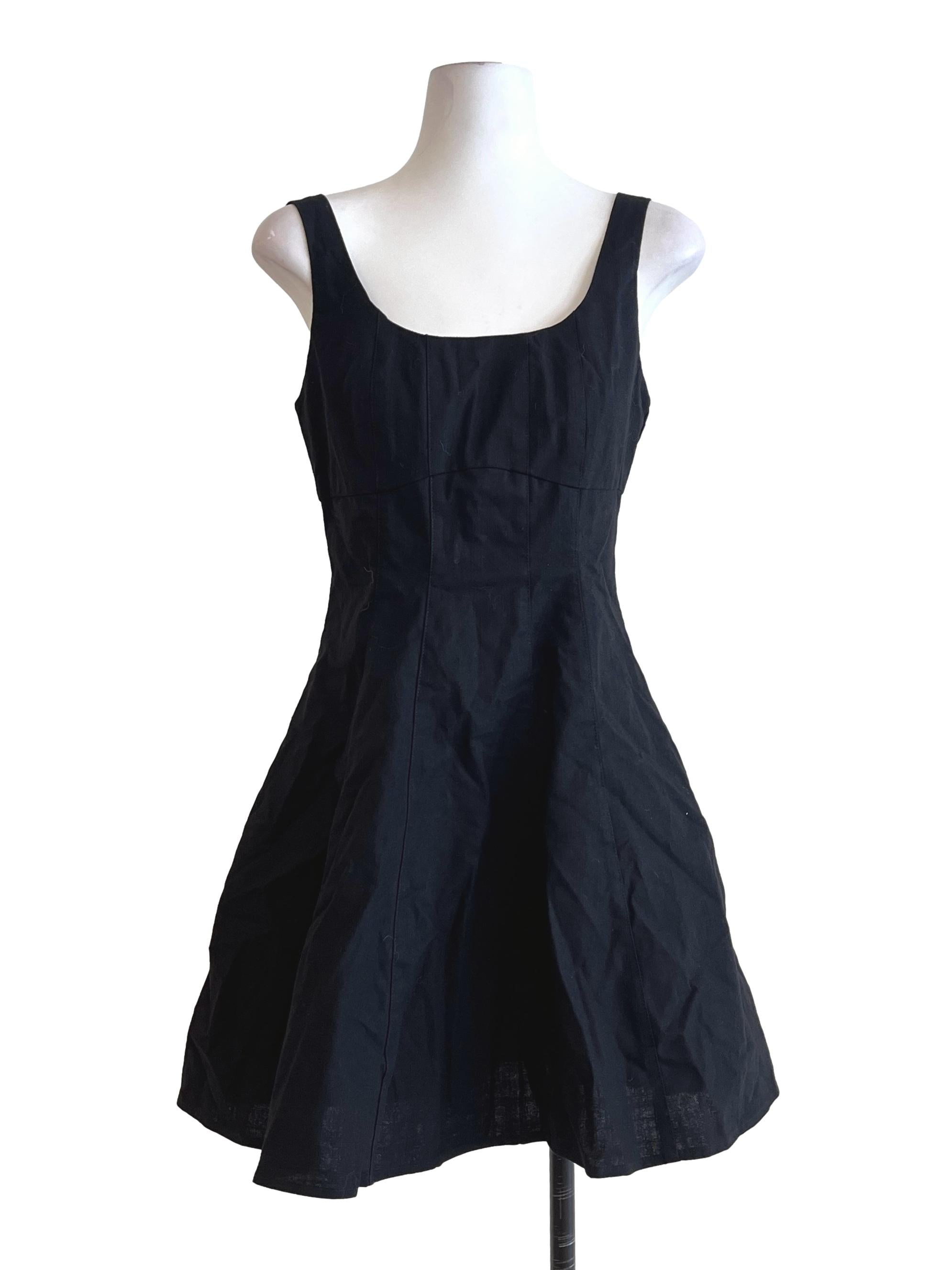 Jet Black  Scoop Sleeveless Dress
