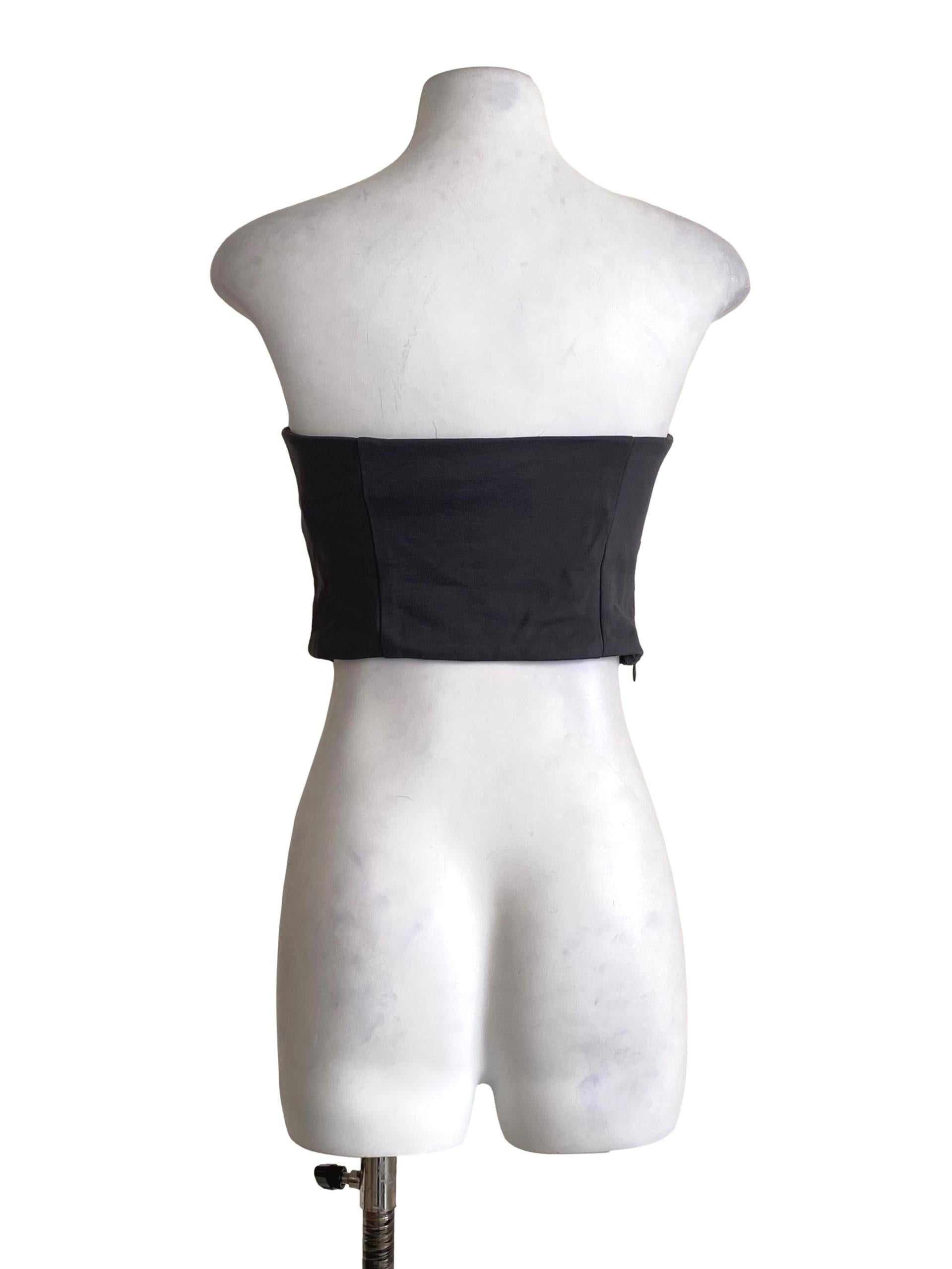 Dark Coin Grey Straight Across Crop Top TTR