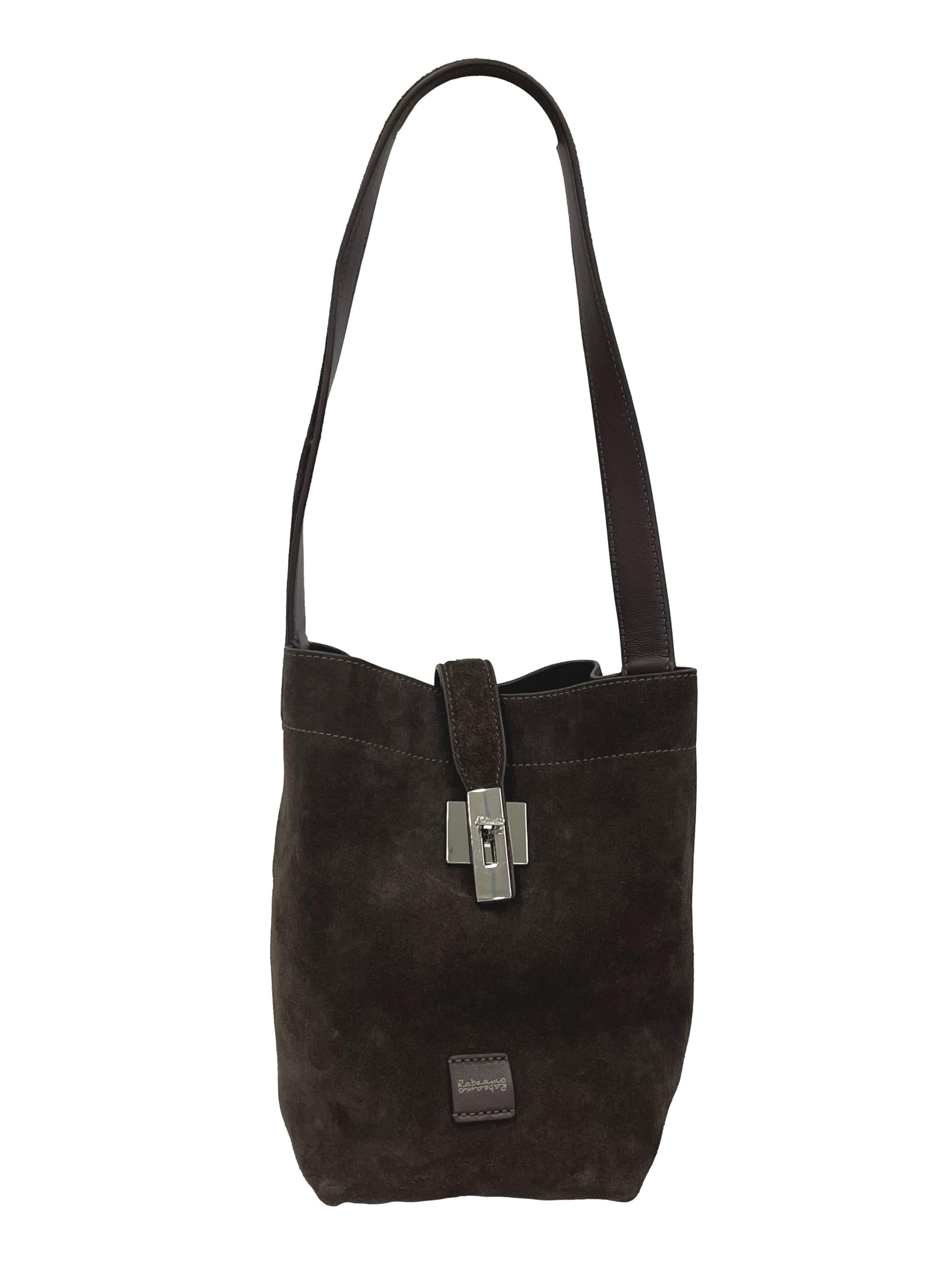 Dark Brown Suede ZANA Crossbody Bag Small CSN