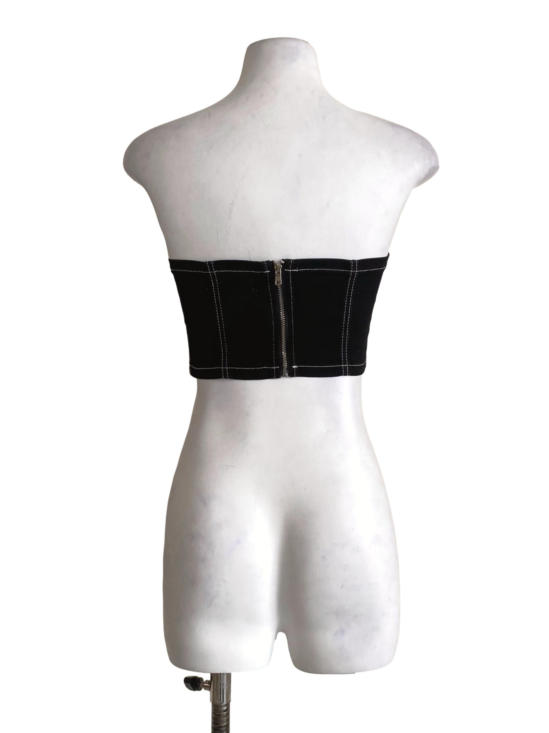 Jet Black Straight Across Crop Top TTR