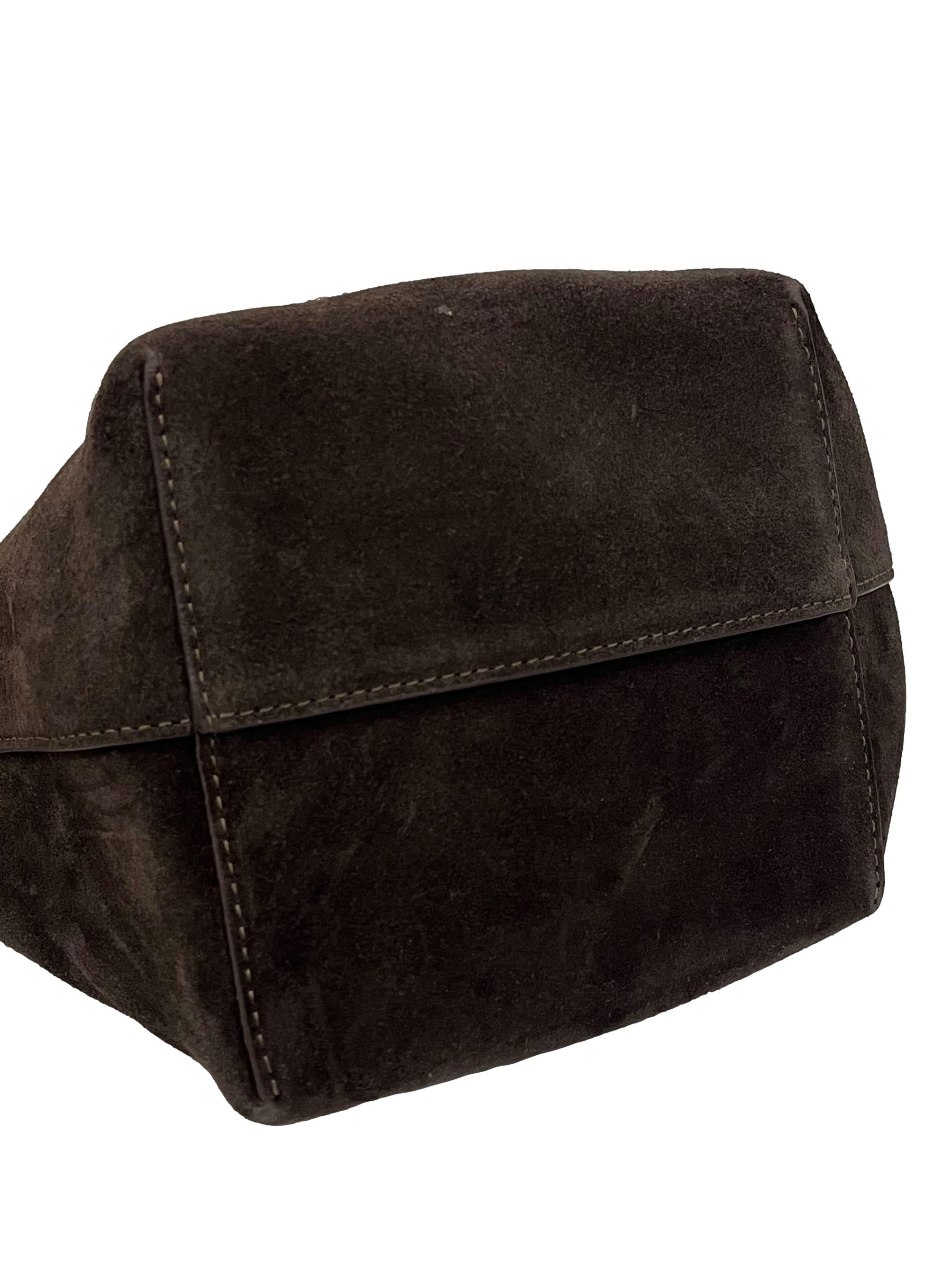 Dark Brown Suede ZANA Crossbody Bag Small CSN