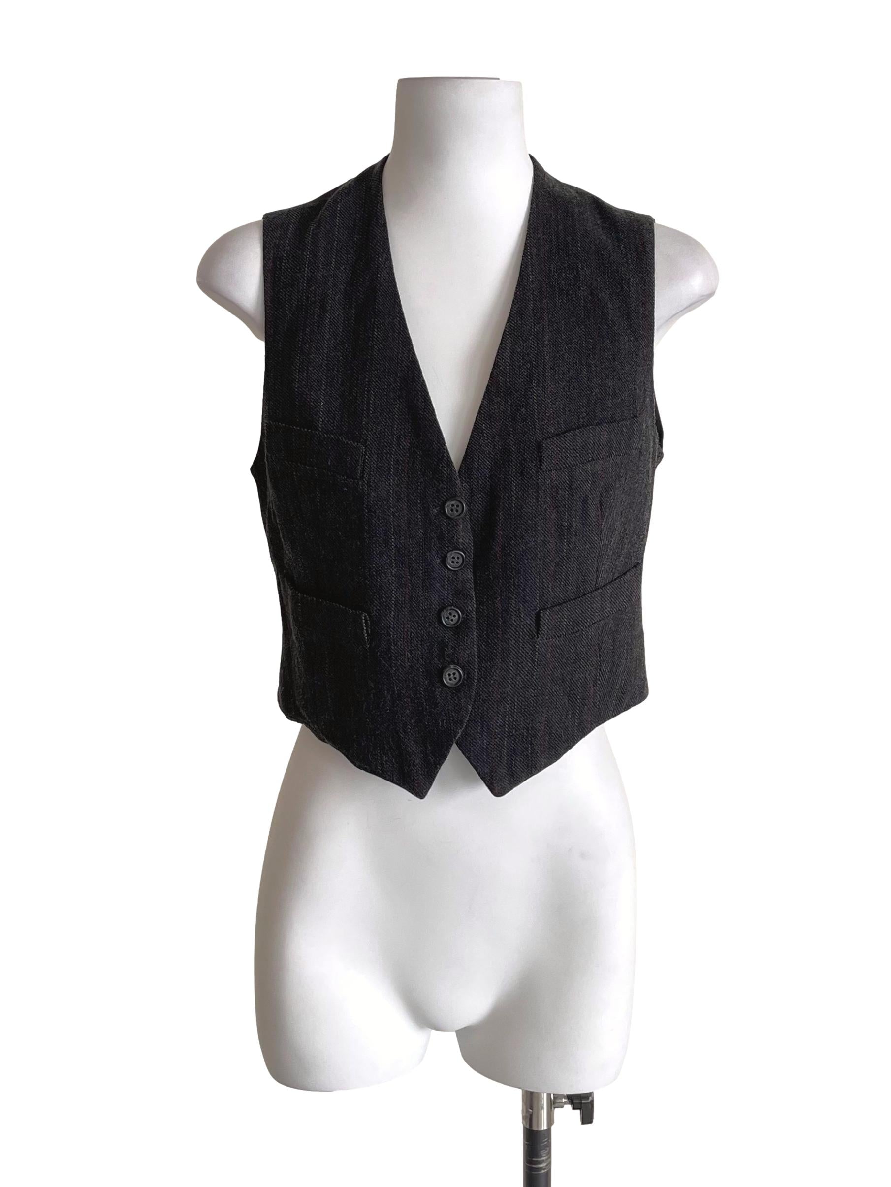Shadow Grey Double Fabric Suit Vest