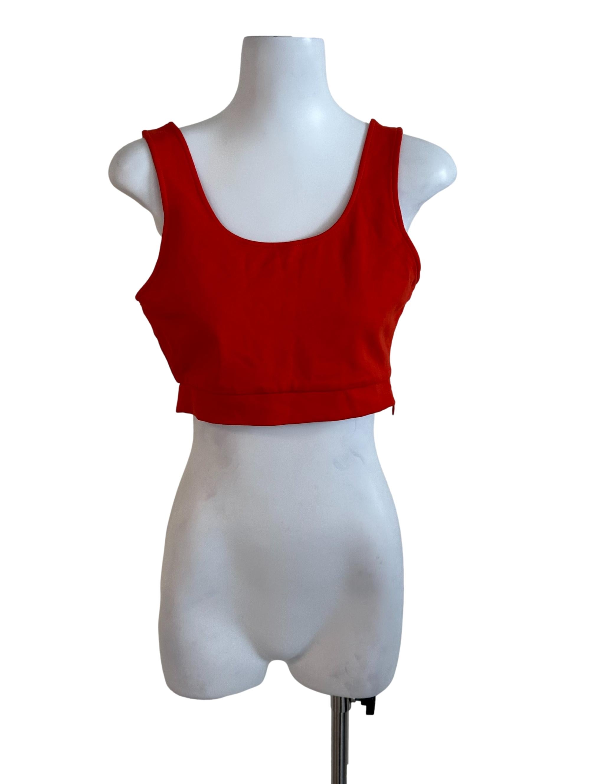 Orange Plain Tank Top