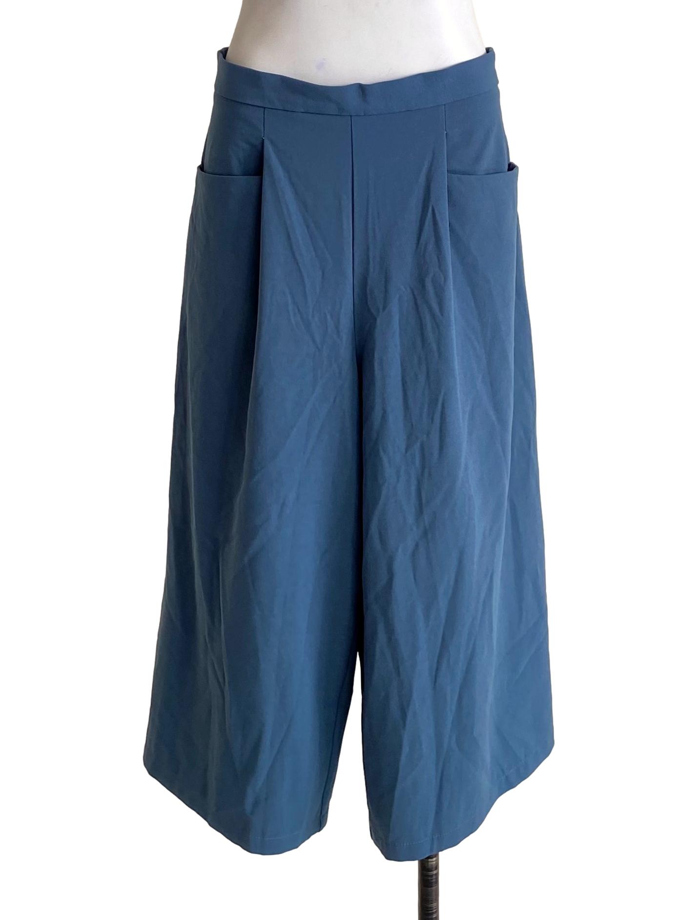Cerulean Blue Culotte Wide Pants