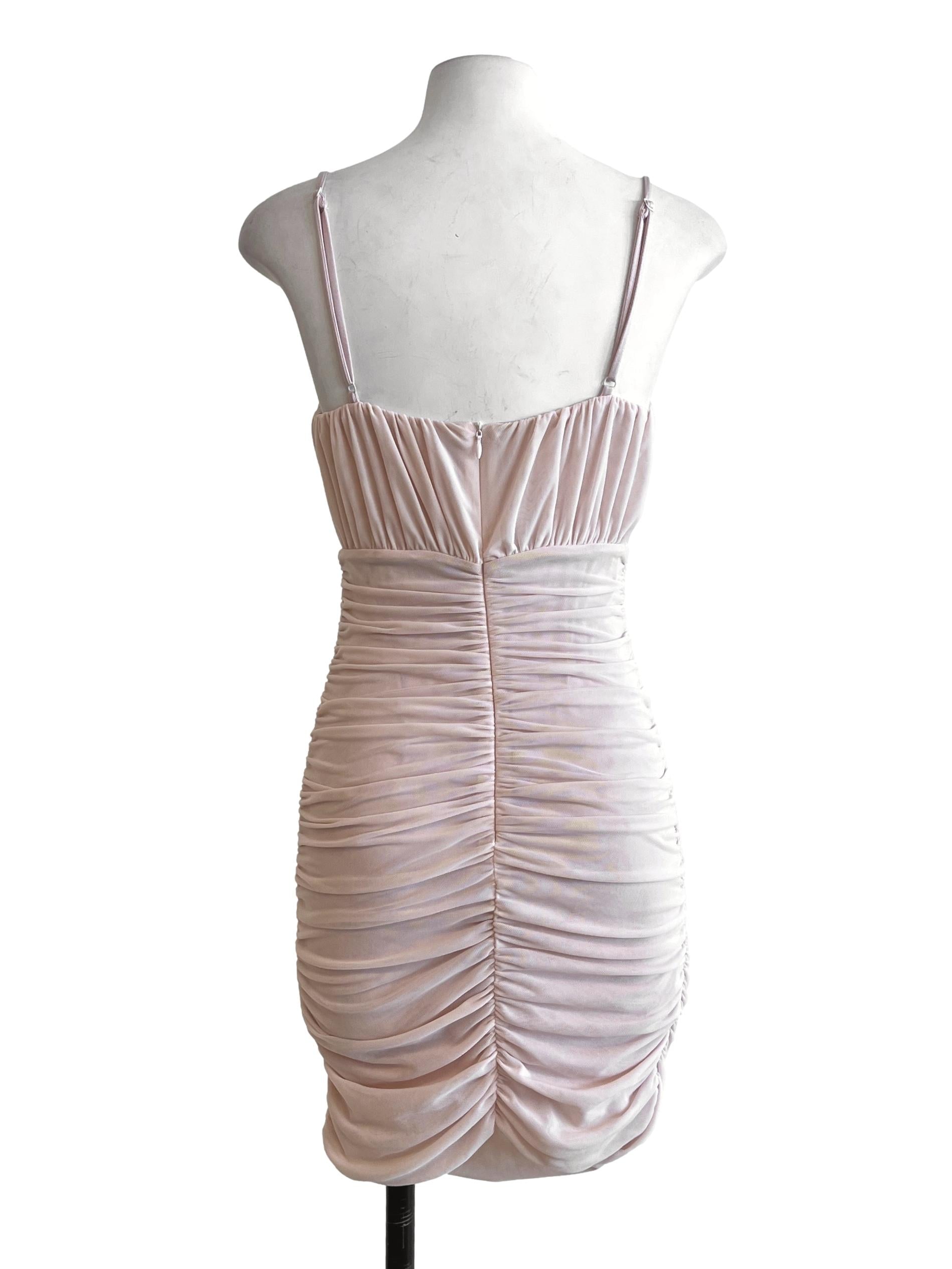 Salmon Pink Spaghetti Strap Bodycon Dress