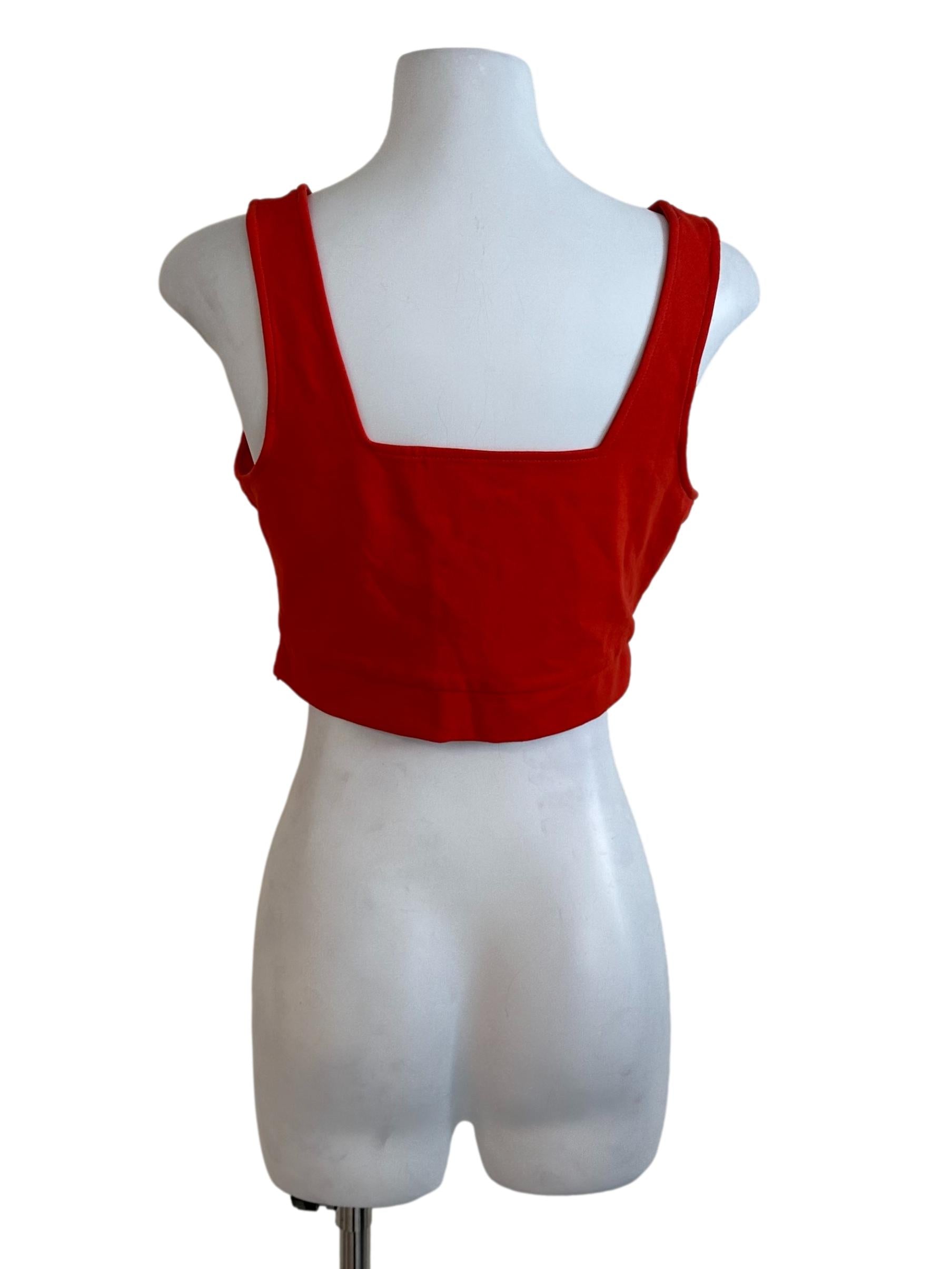 Orange Plain Tank Top