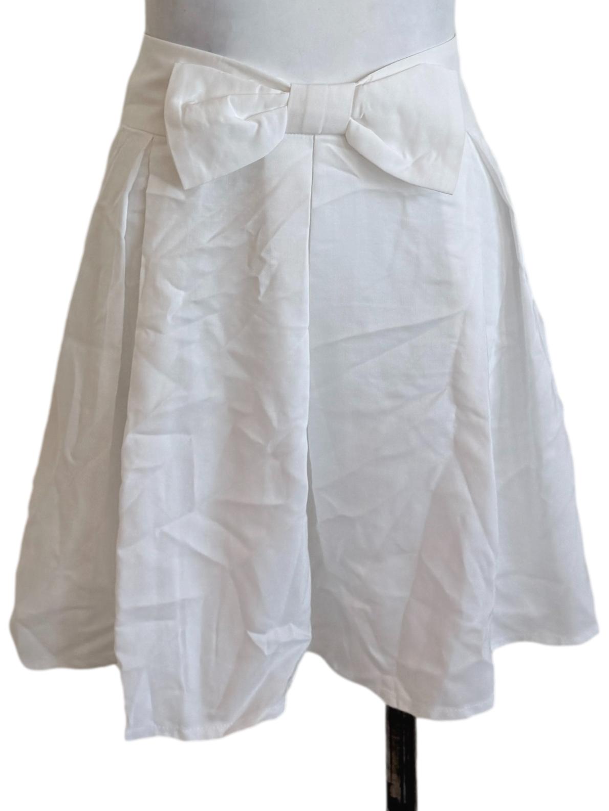 White Ribbon Waist Skirt