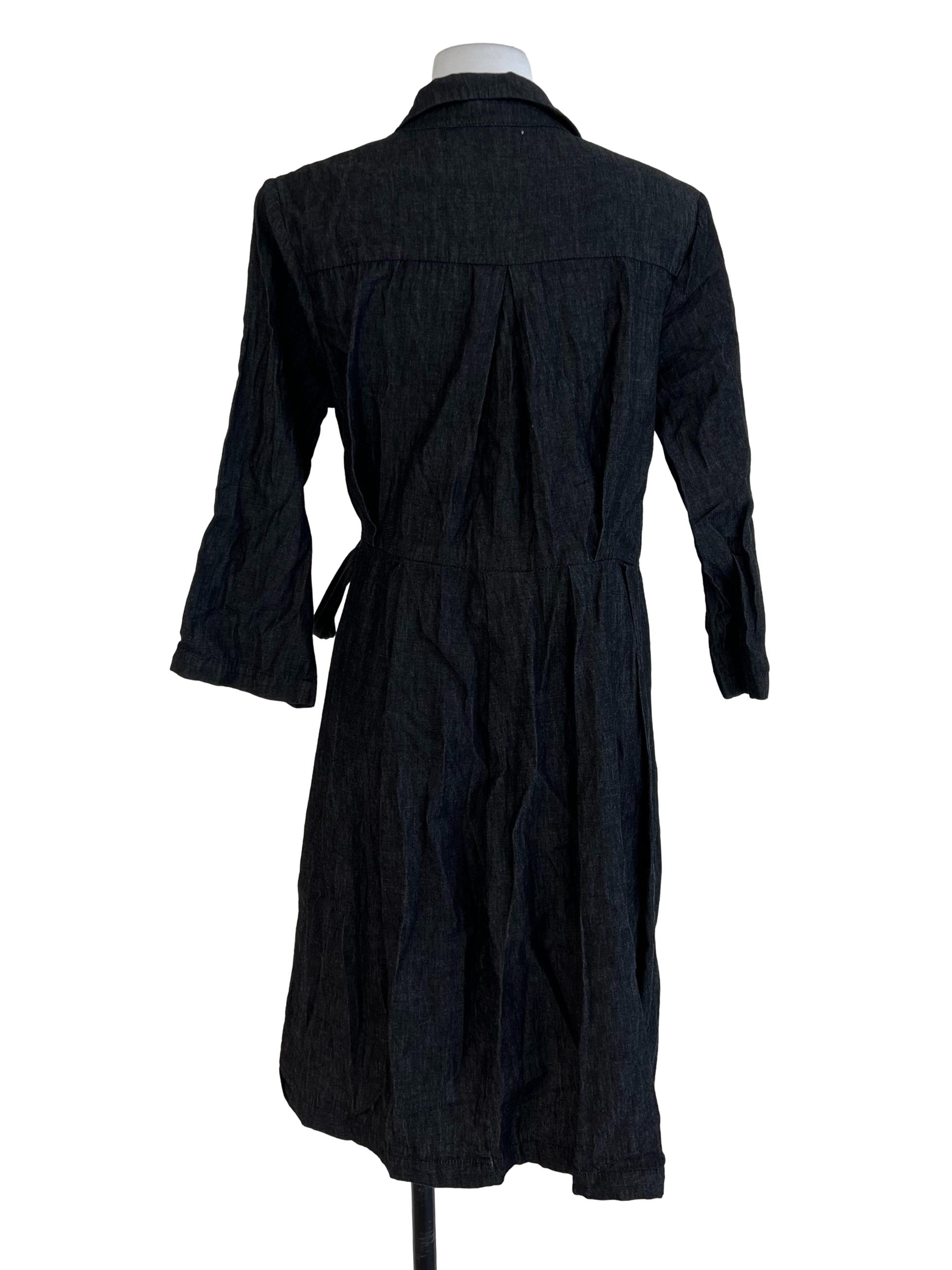 Black Wrap Half Sleeve Dress