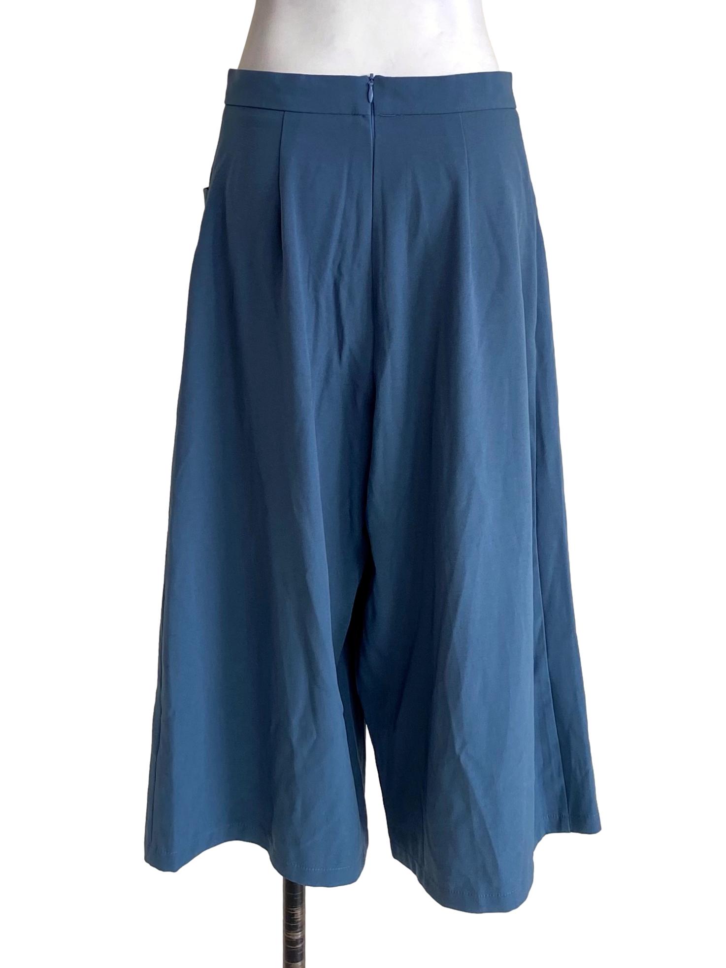 Cerulean Blue Culotte Wide Pants