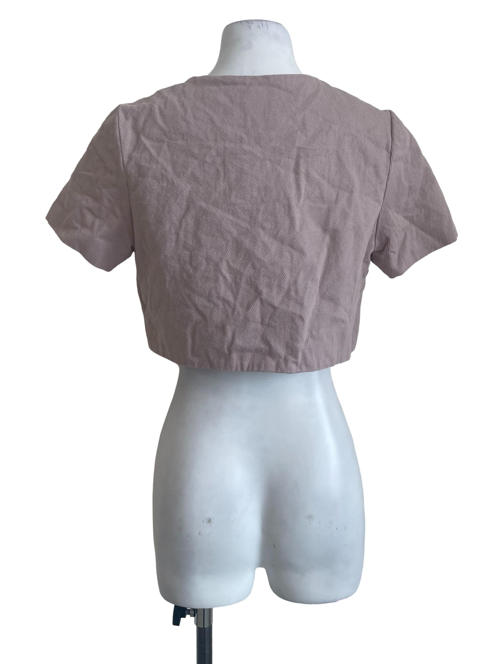 Muted Salmon Pink Crop Top