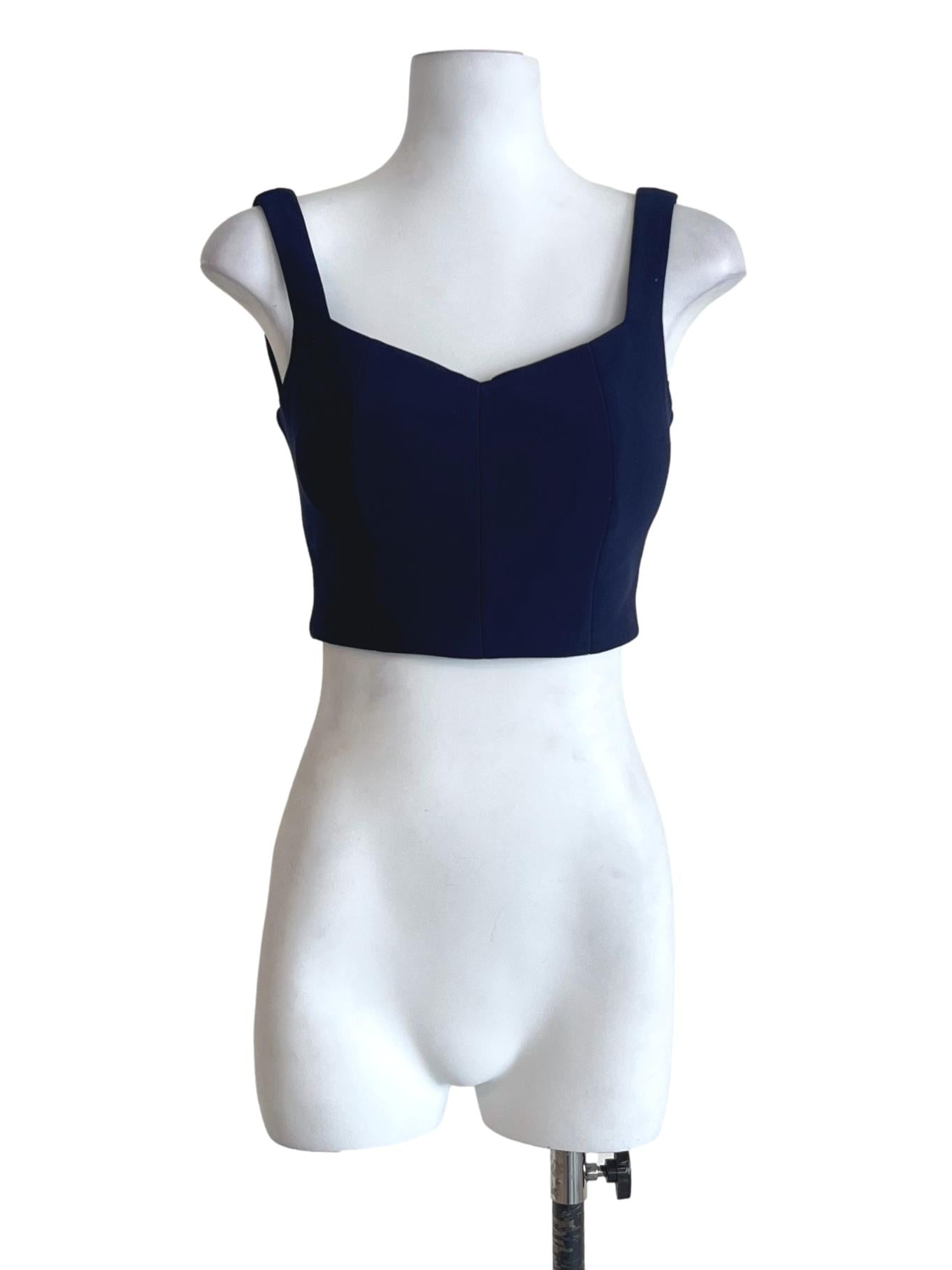 Dark Blue Sweetheart Crop Top