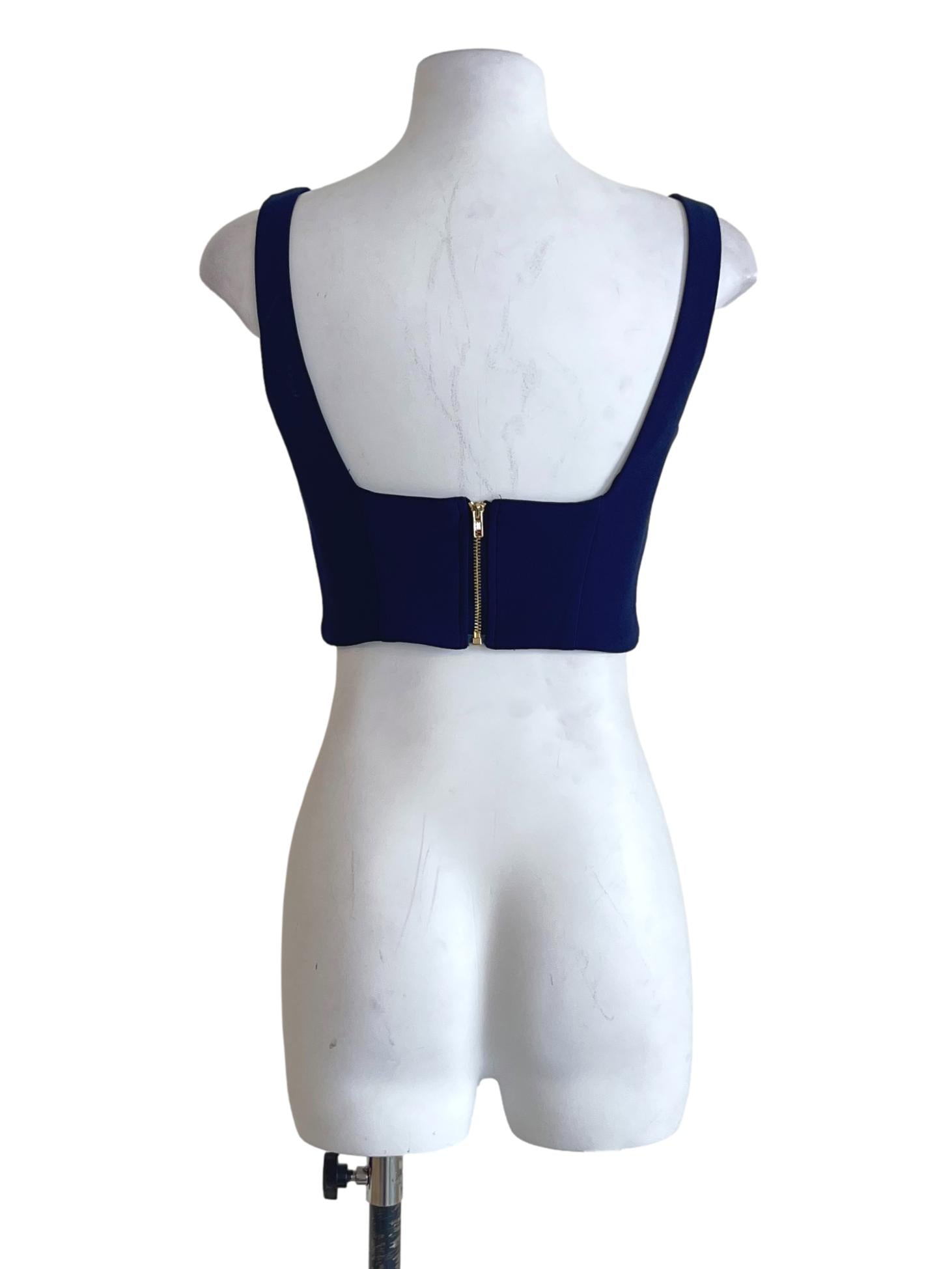Dark Blue Sweetheart Crop Top