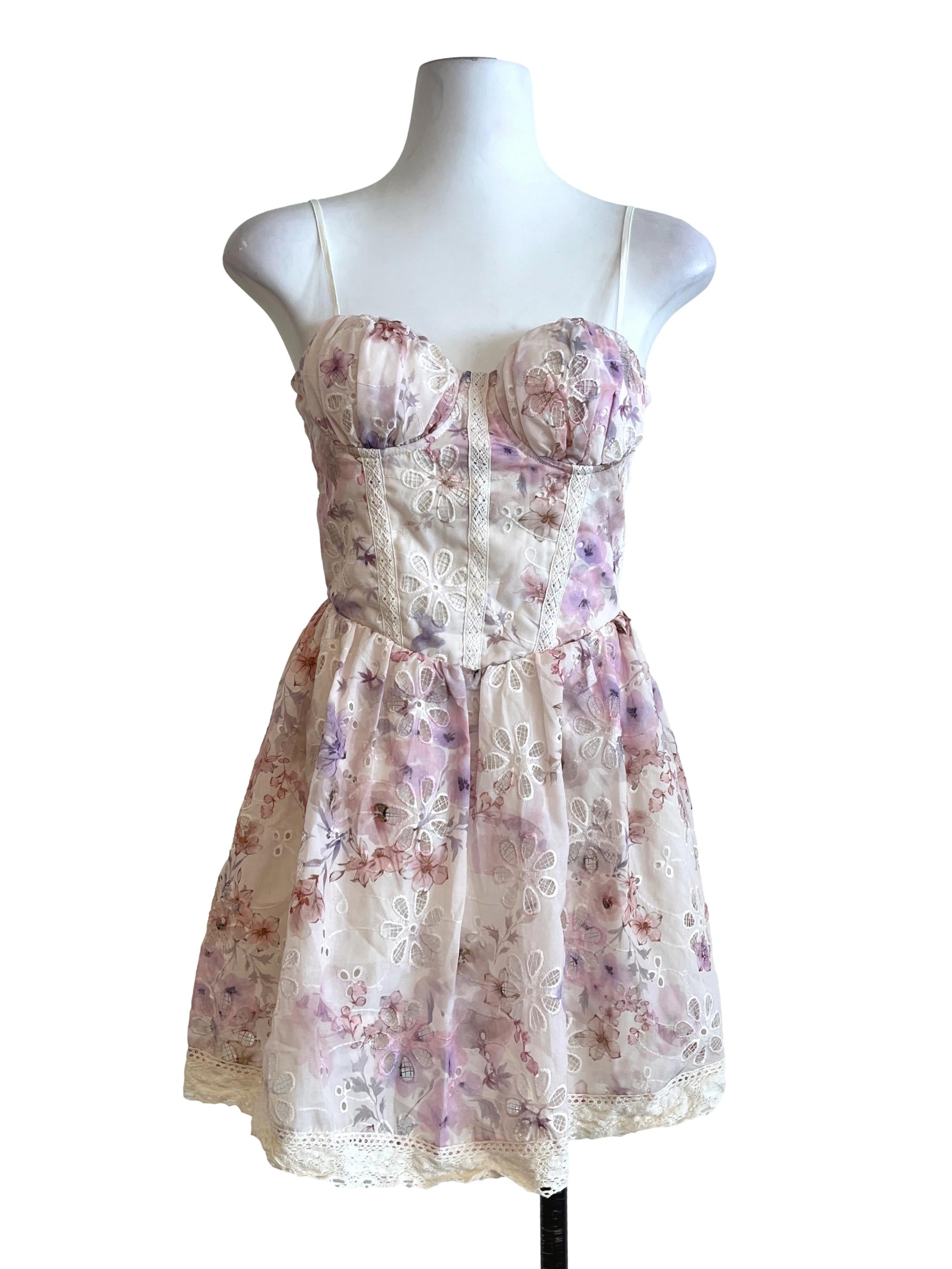 Cream White Spaghetti A-Line Dress