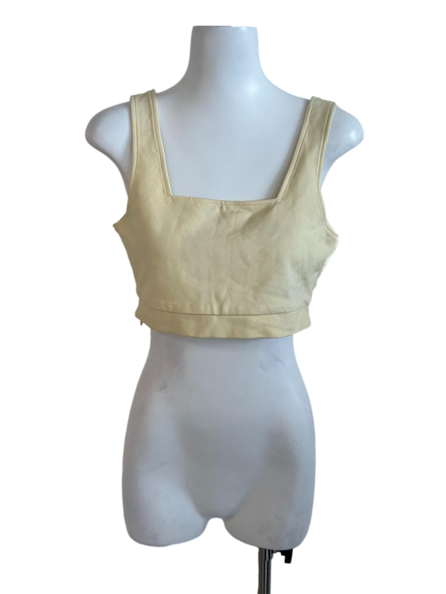 Yellow Plain Square Neck Top