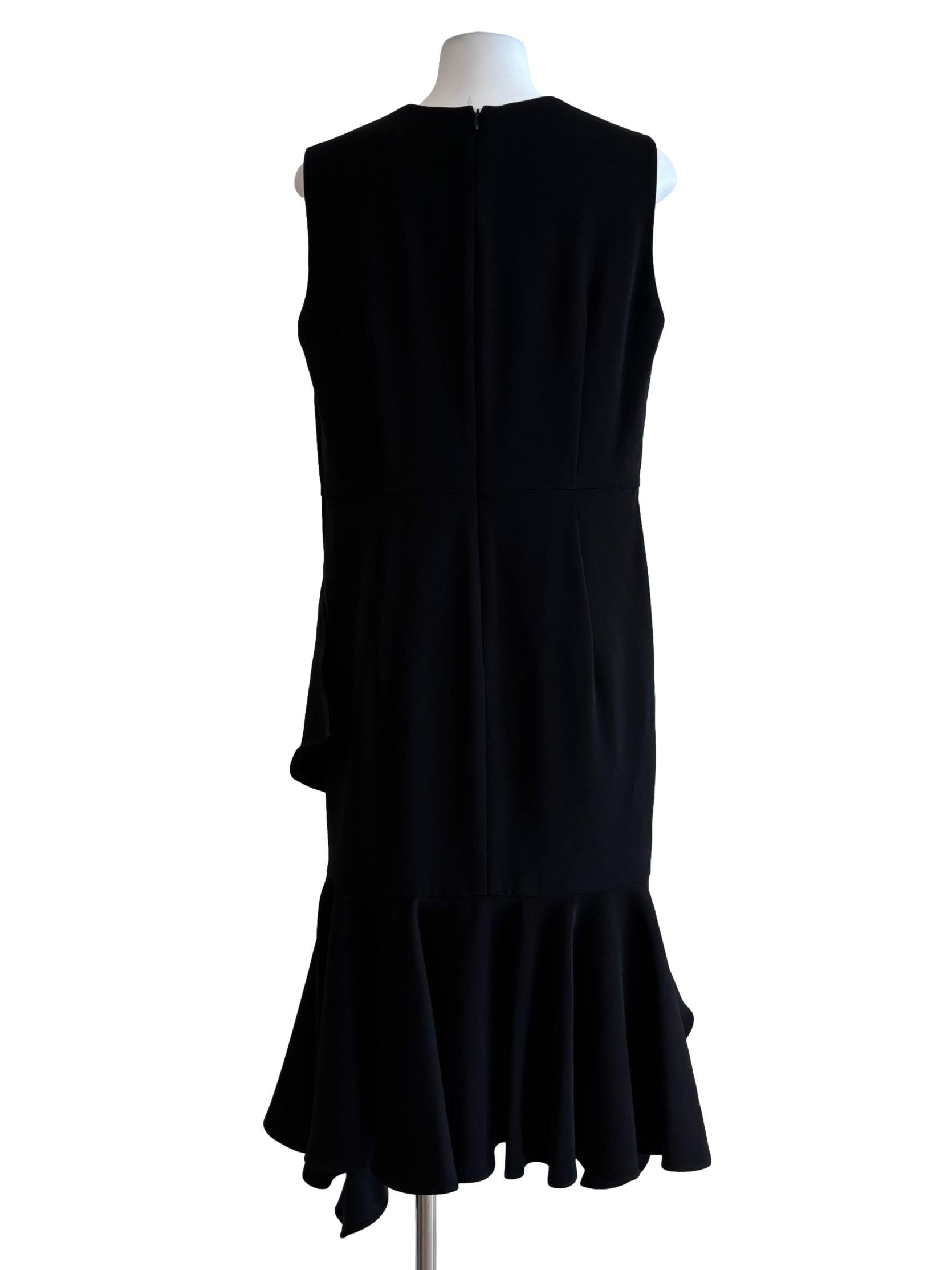 Soft Black Sleeveless Ruffle Dress