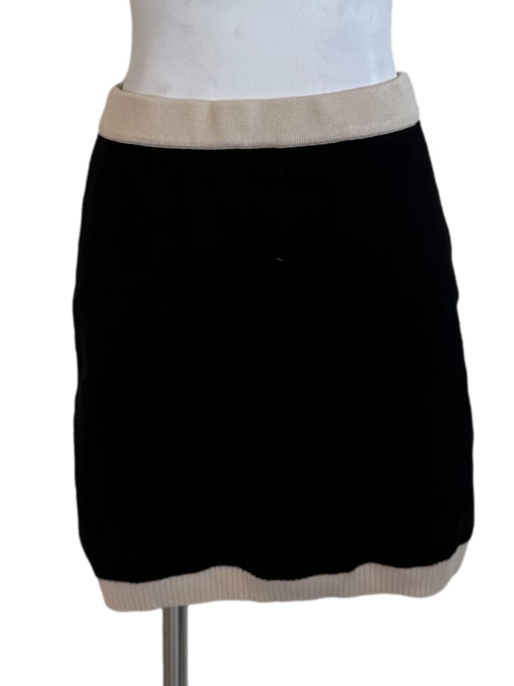 Black Cream Knit Skirt