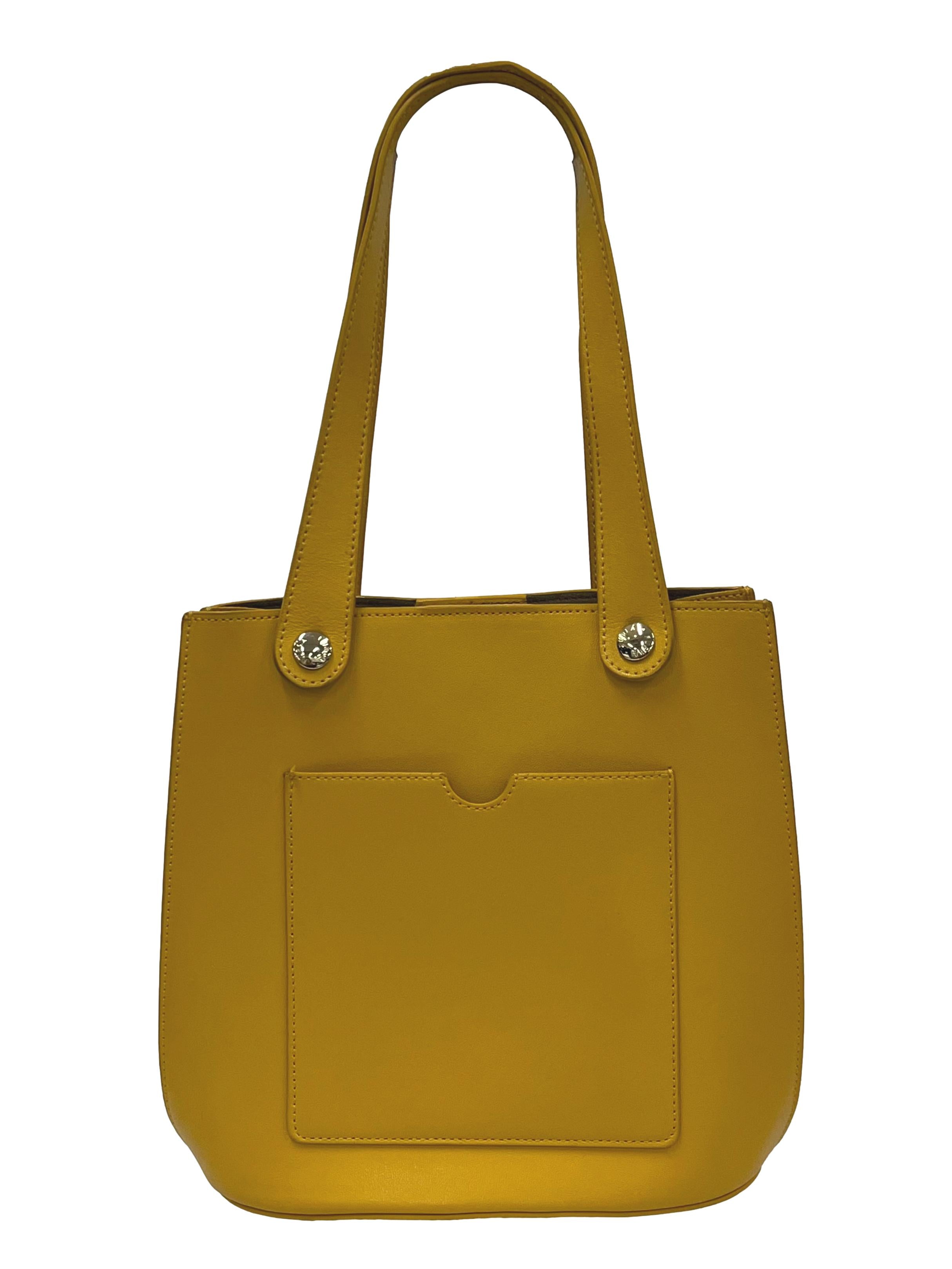 Mustard Yellow Musa Leather Tote Bag CSN