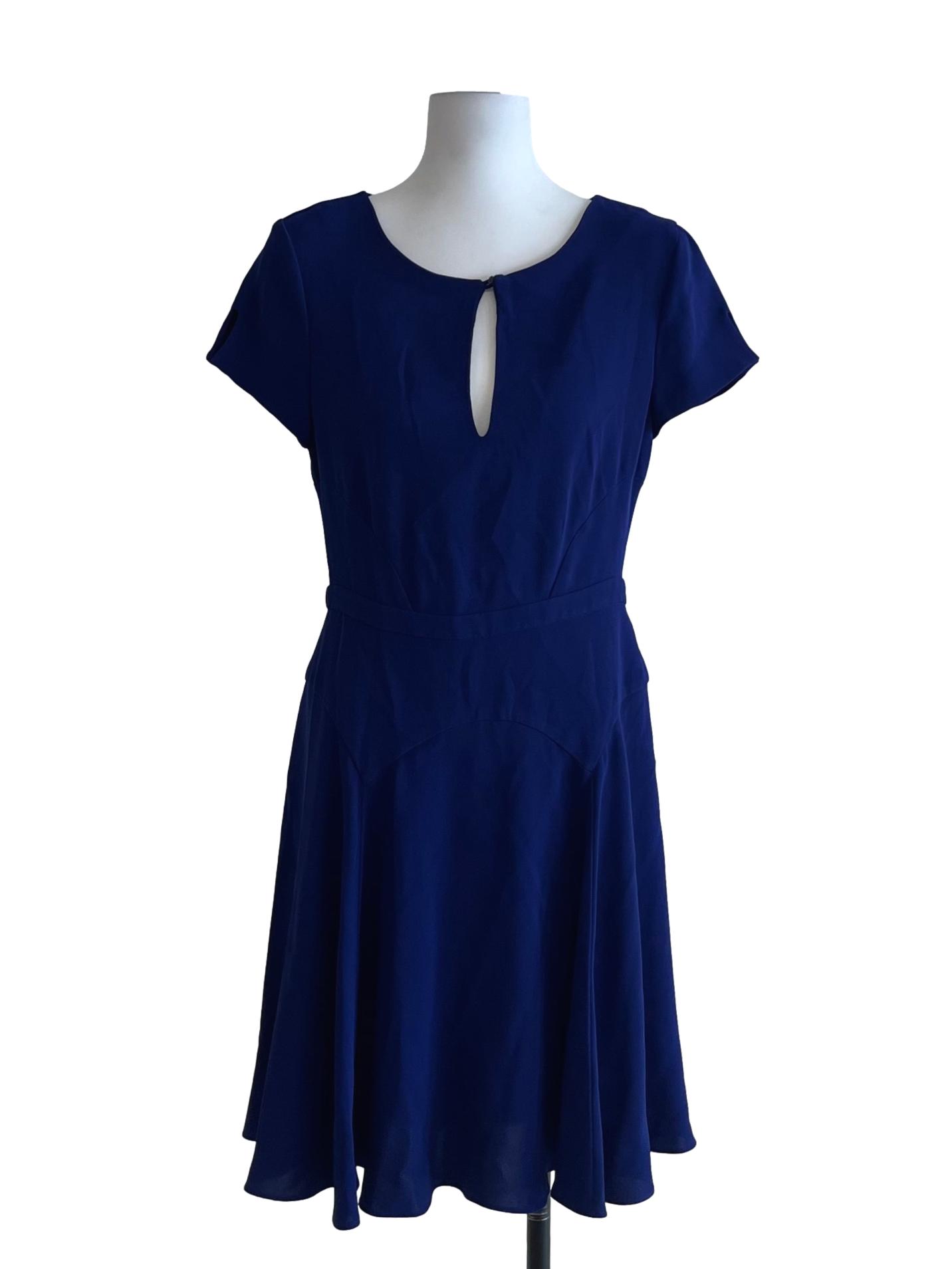 Cobalt Blue Jewel Neckline Empire Dress