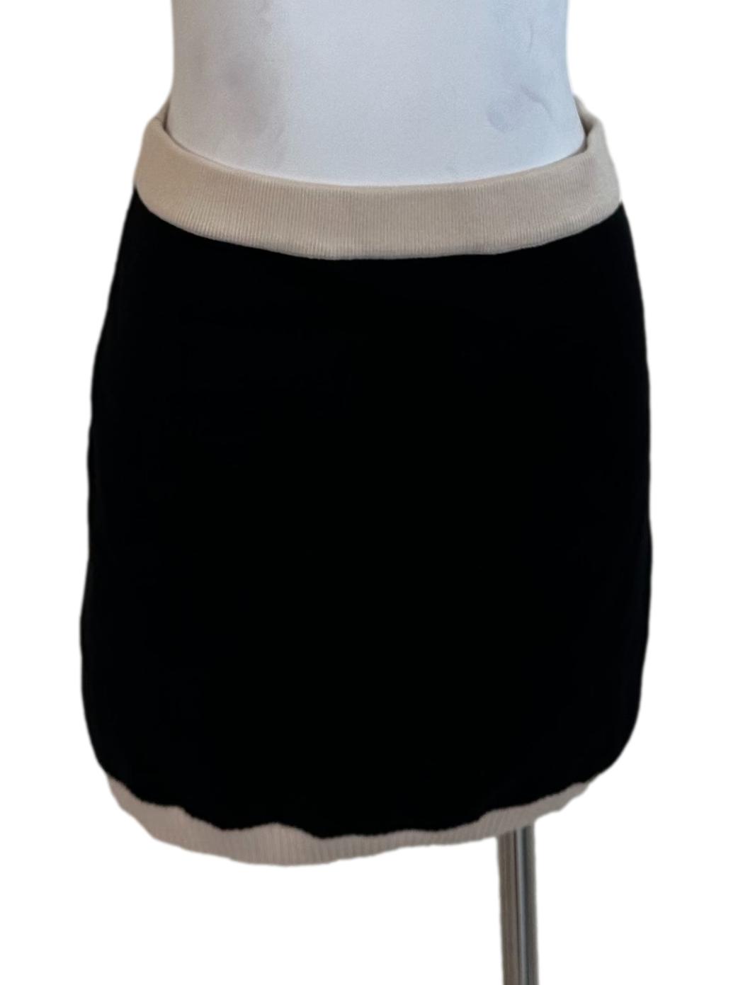 Black Cream Knit Skirt