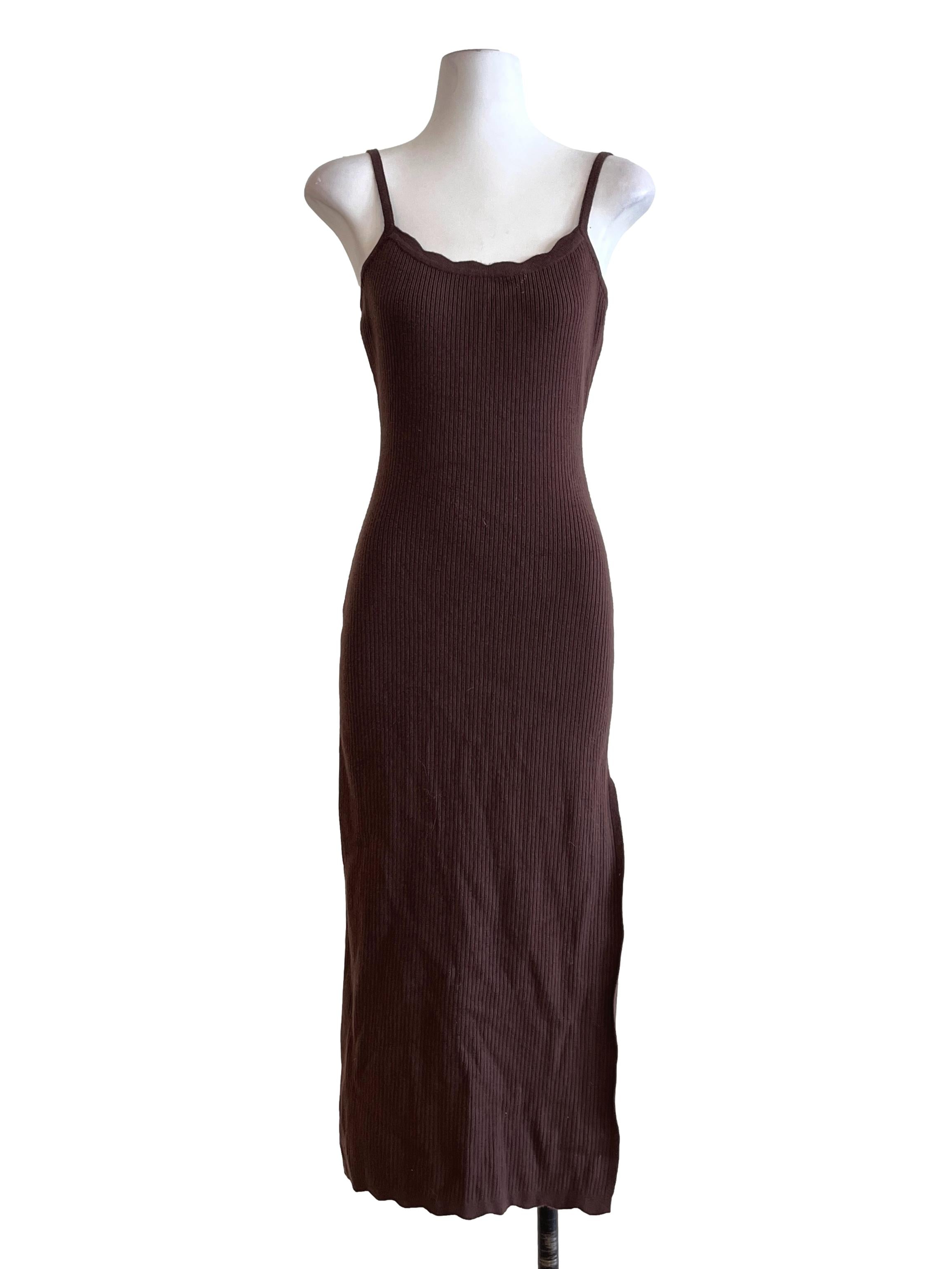 Pecan Brown Scoop Bodycon Dress TCL