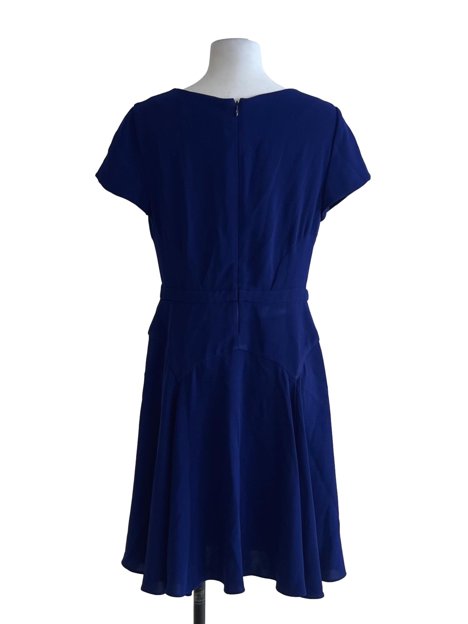 Cobalt Blue Jewel Neckline Empire Dress
