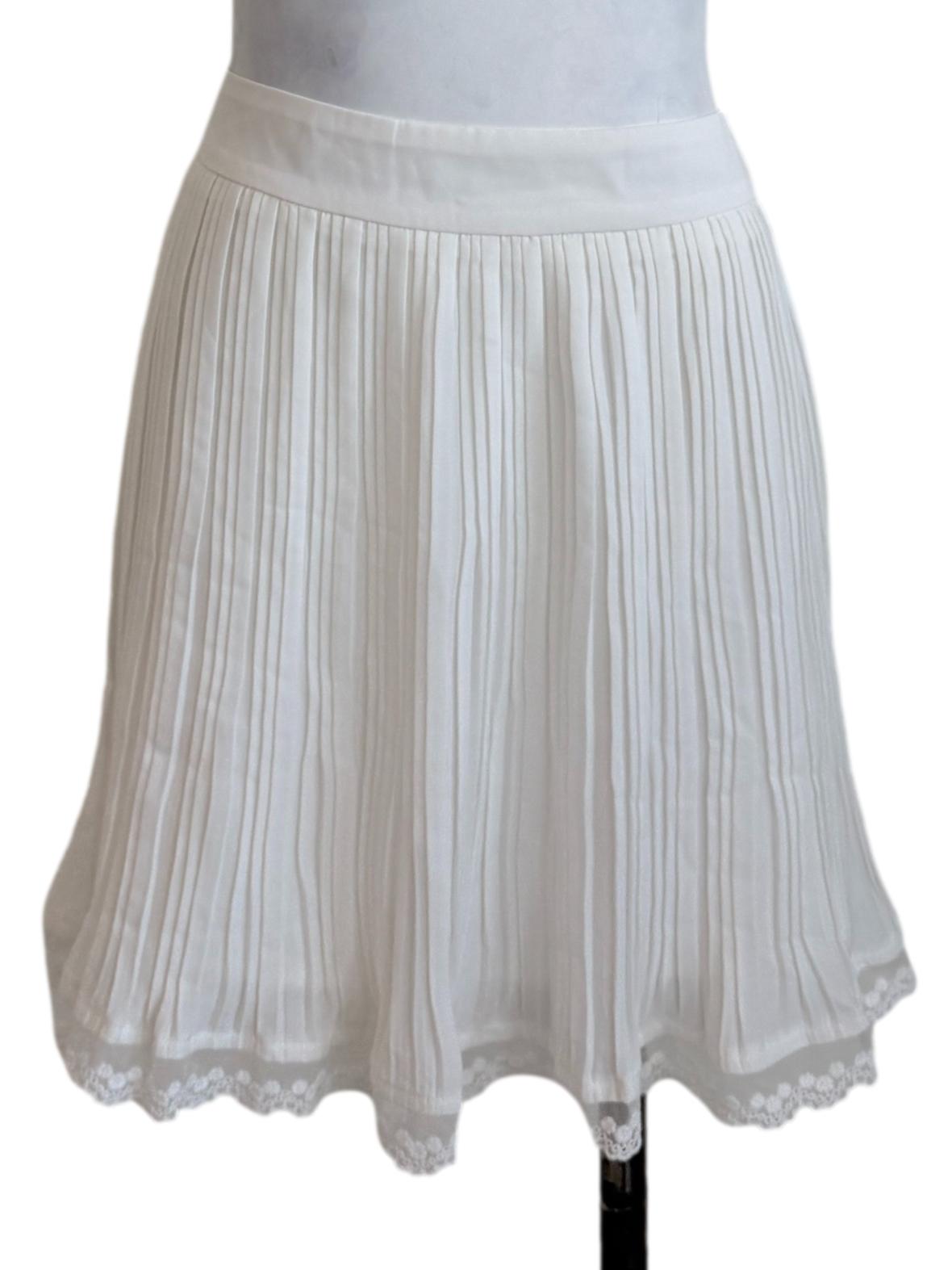 Pearl White Pleated Skirt