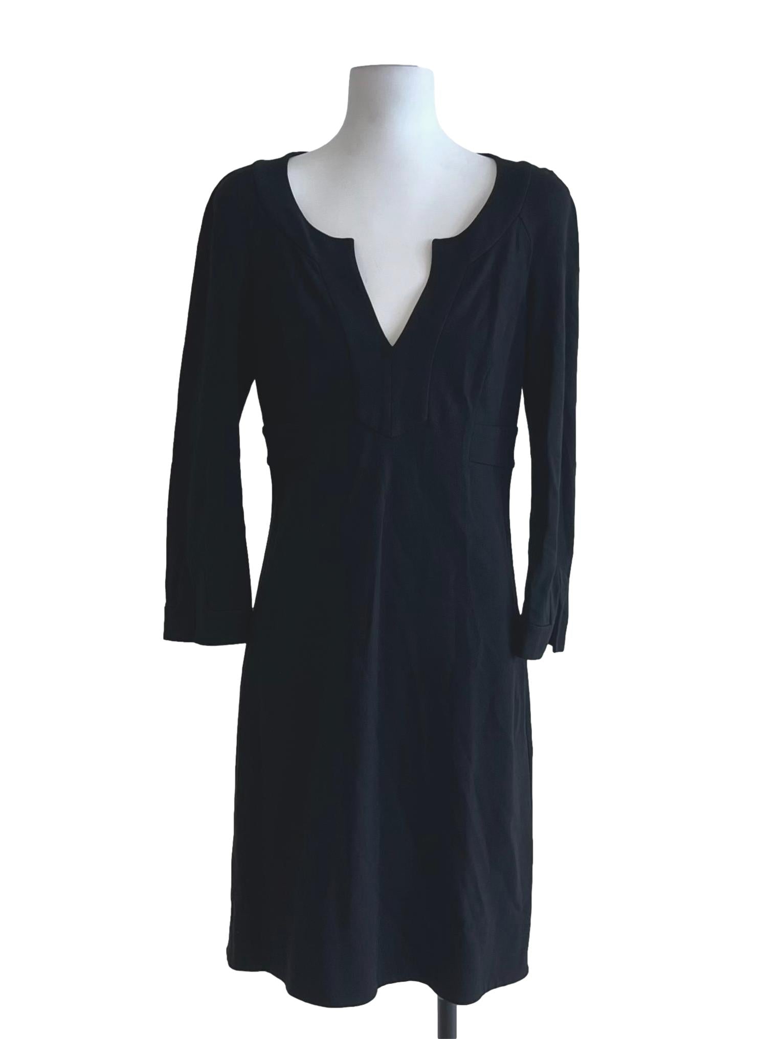 Black V-Neckline Empire Dress