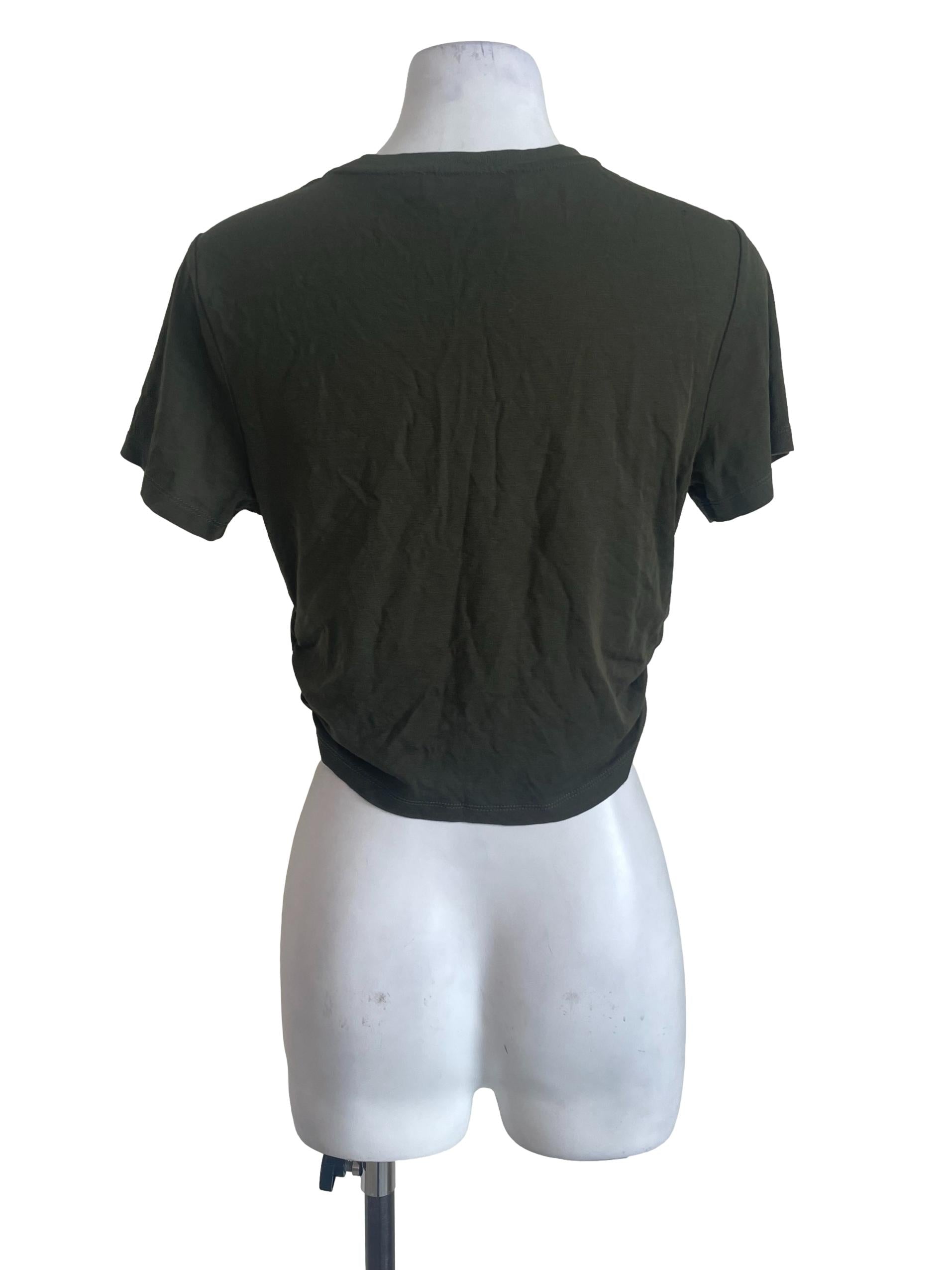 Basil Green Crop Top