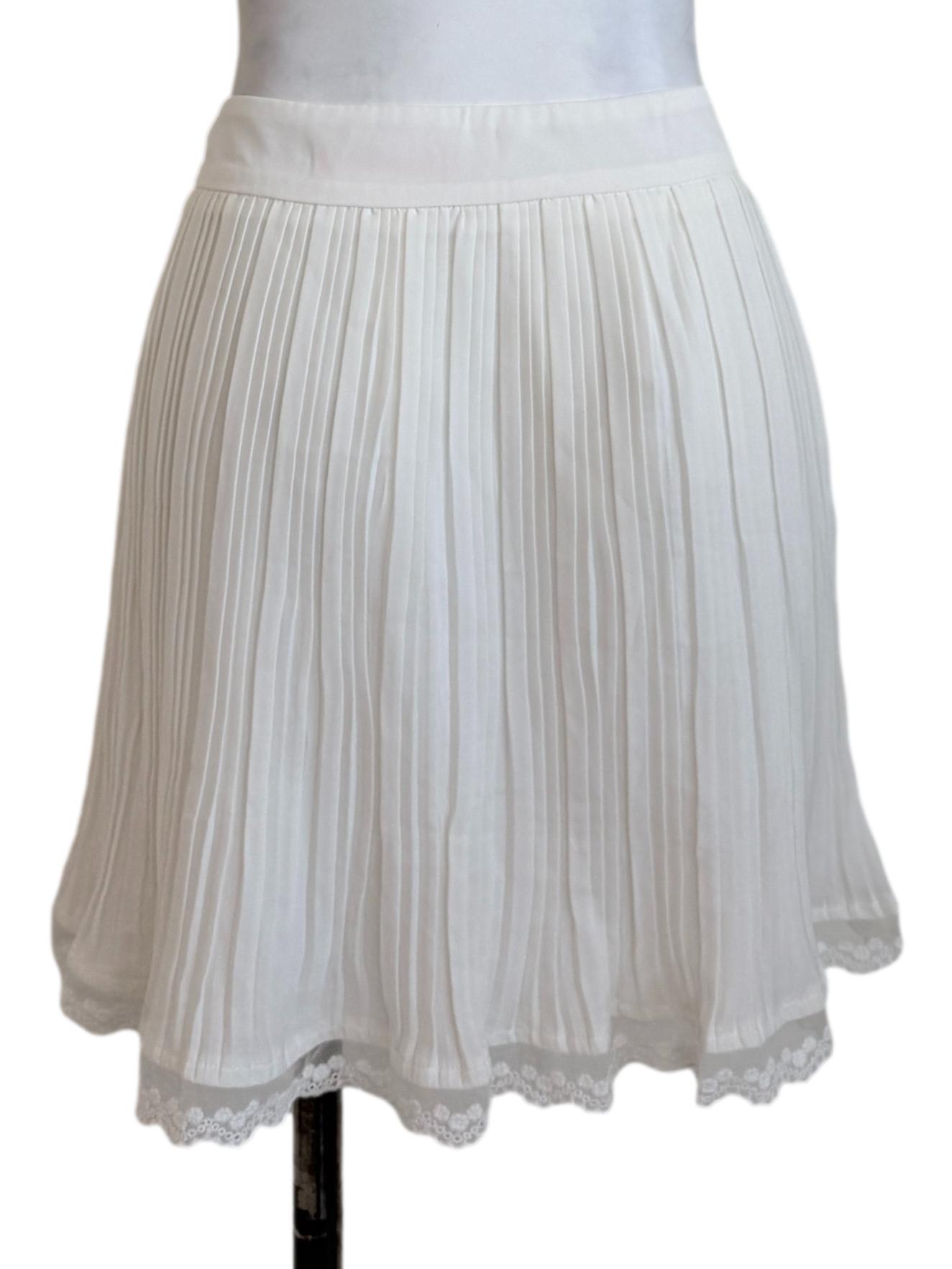 Pearl White Pleated Skirt
