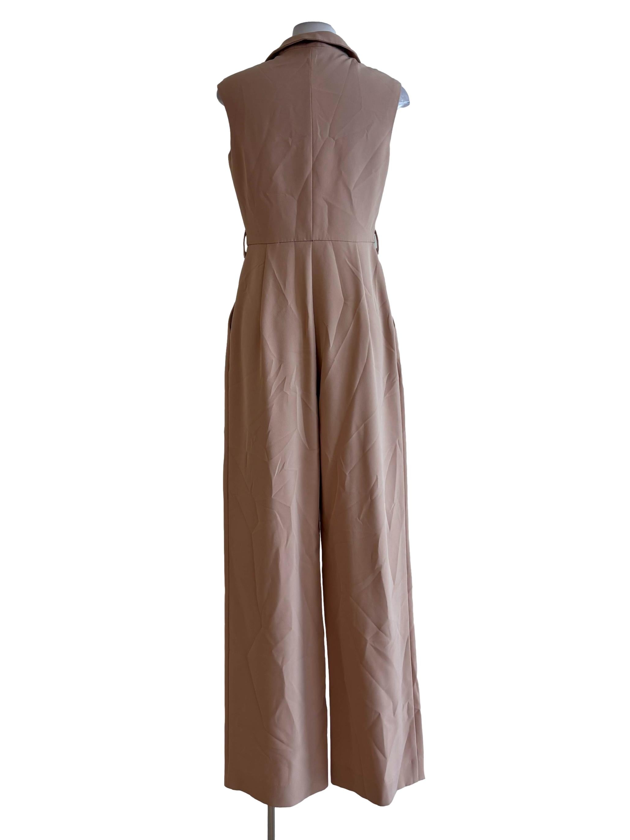 Beige Sleeveless Jumpsuit