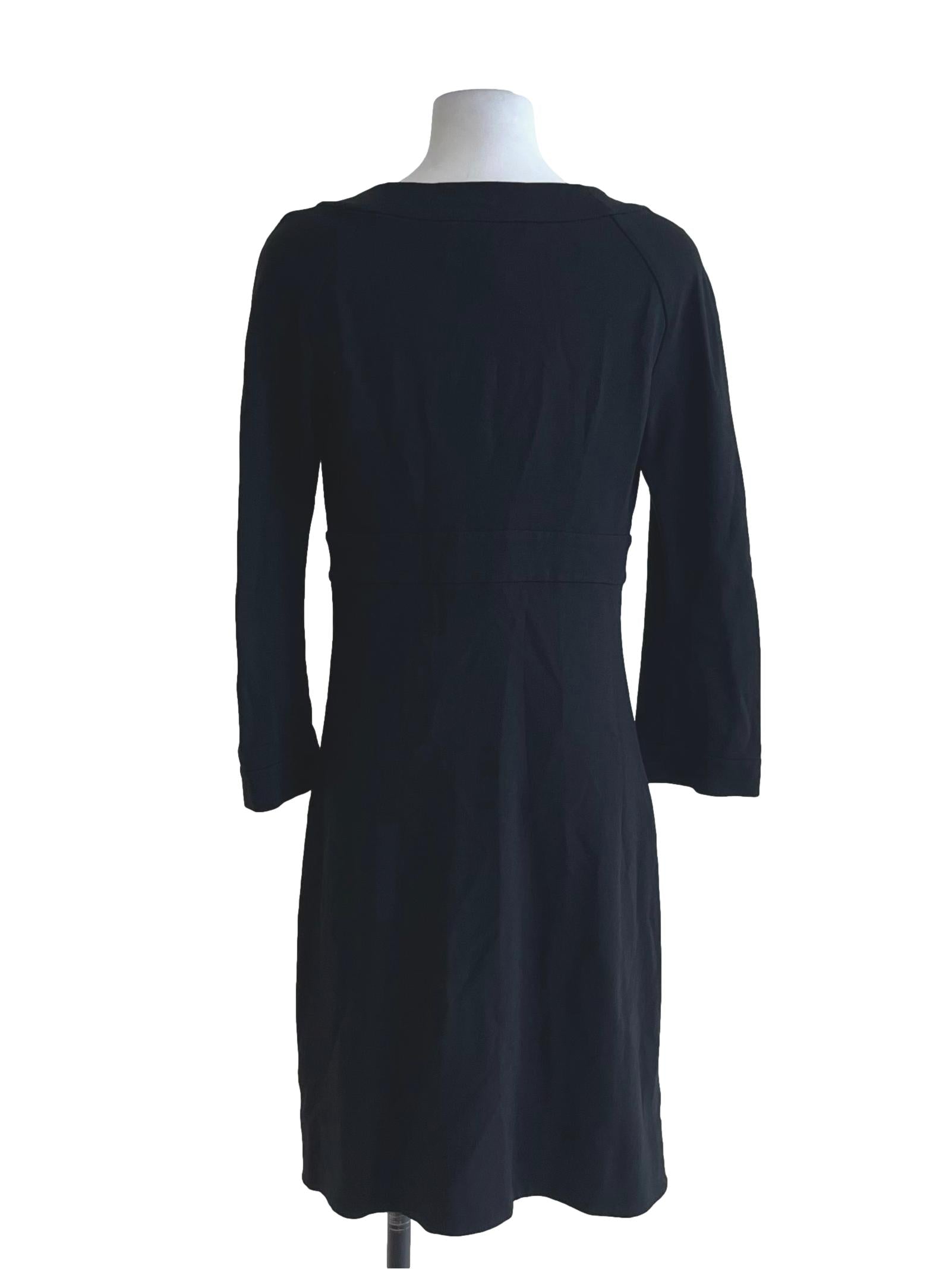 Black V-Neckline Empire Dress