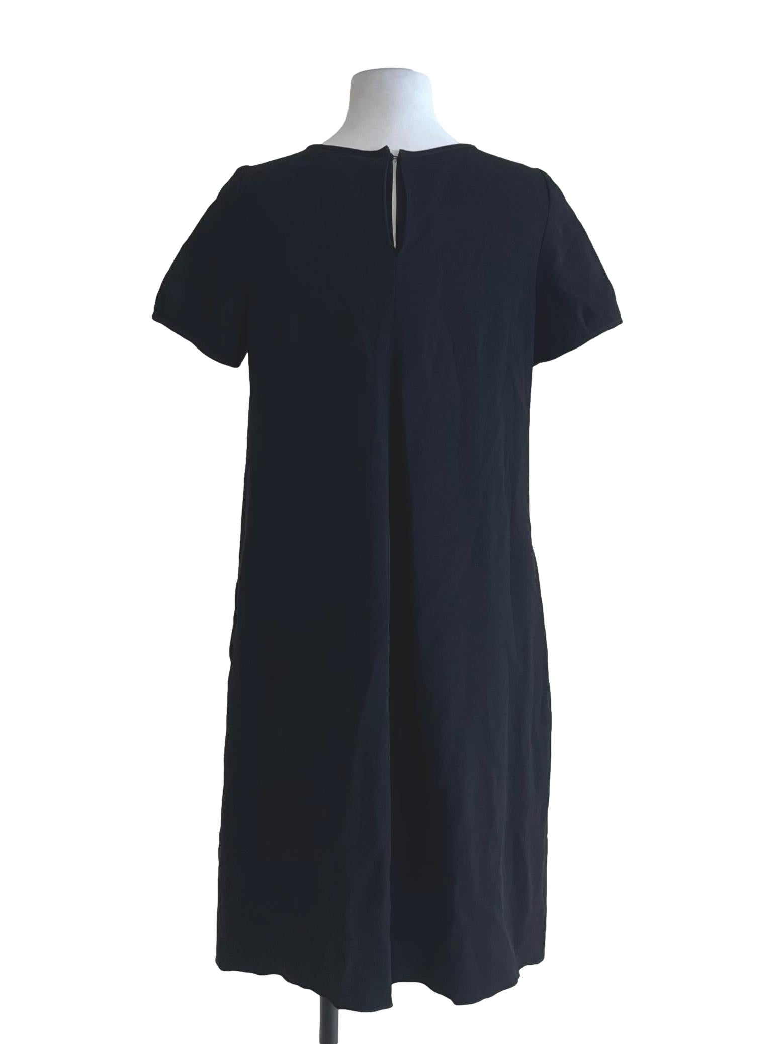 Black Jewel Neckline Empire Dress