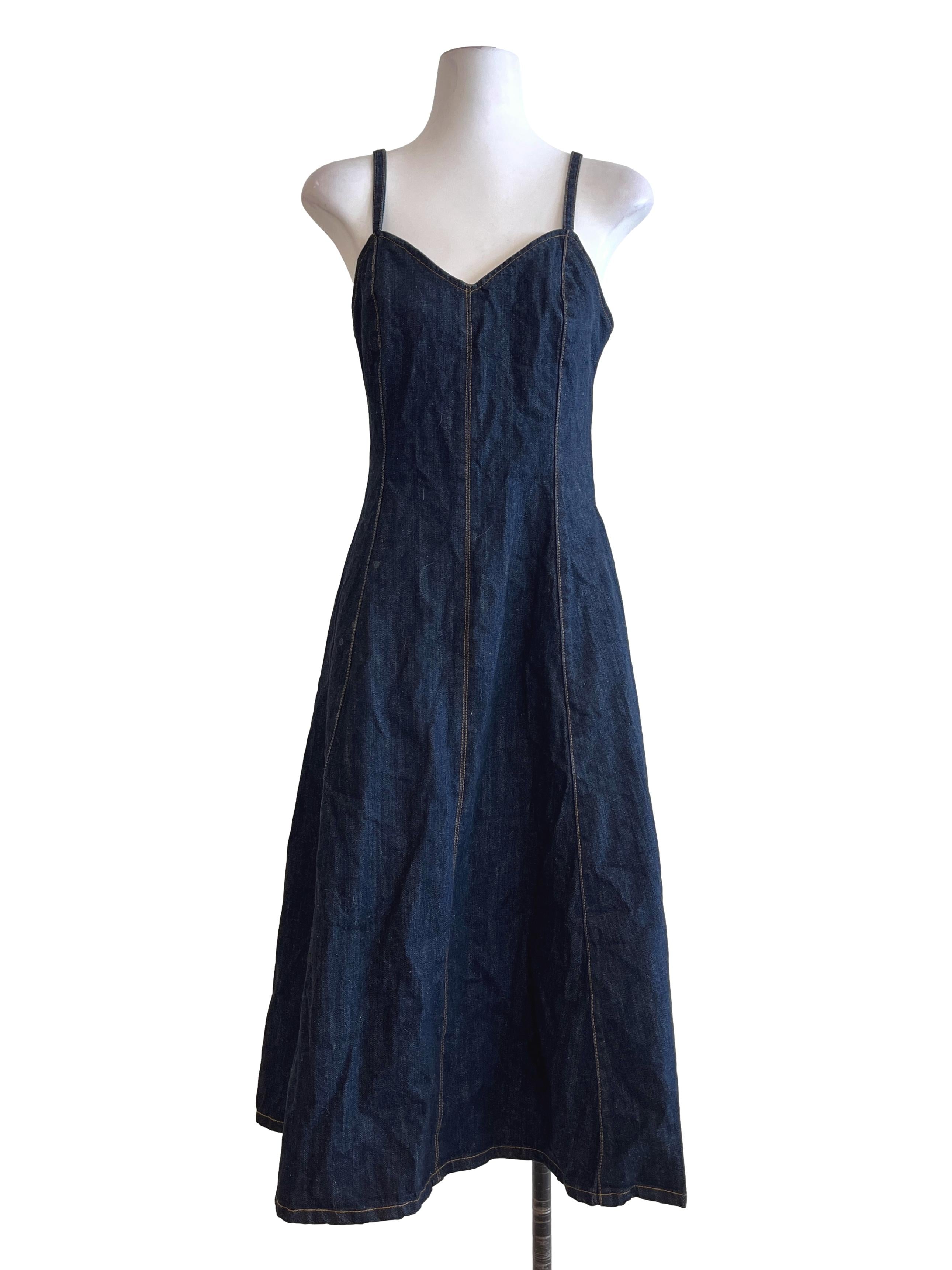 Denim Blue Sweetheart Sleeveless Dress