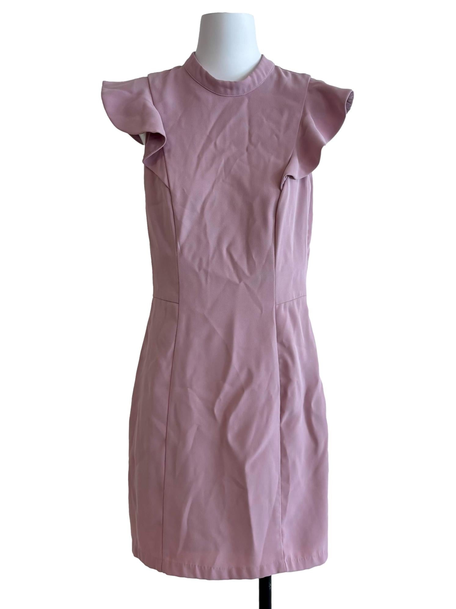Blush Pink Ruffle Sheath Dress